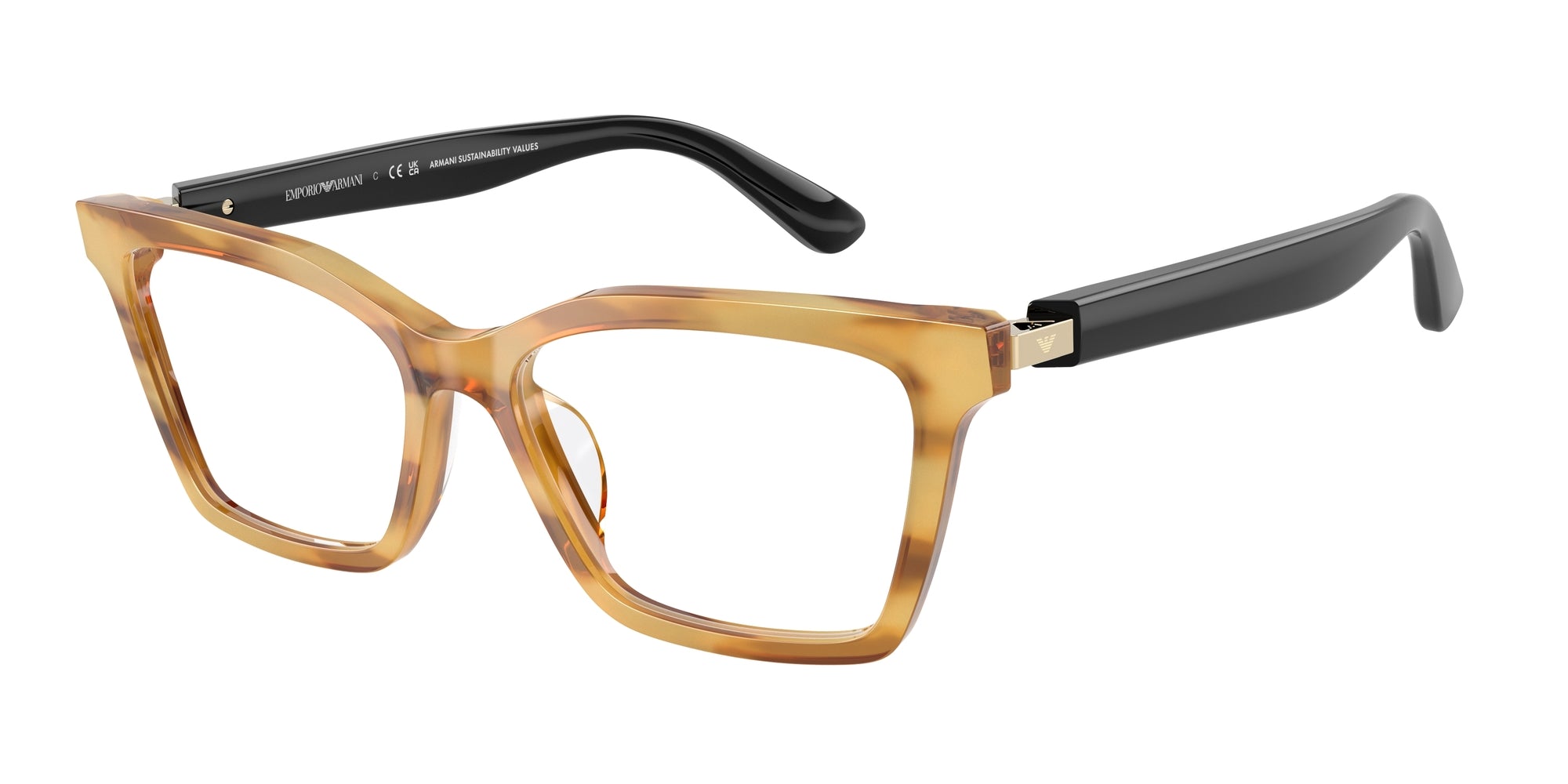 8056262469781 - Damen EA3261U  6269 Montature da vista Acetat Gelb Transparent Schmetterling Normal