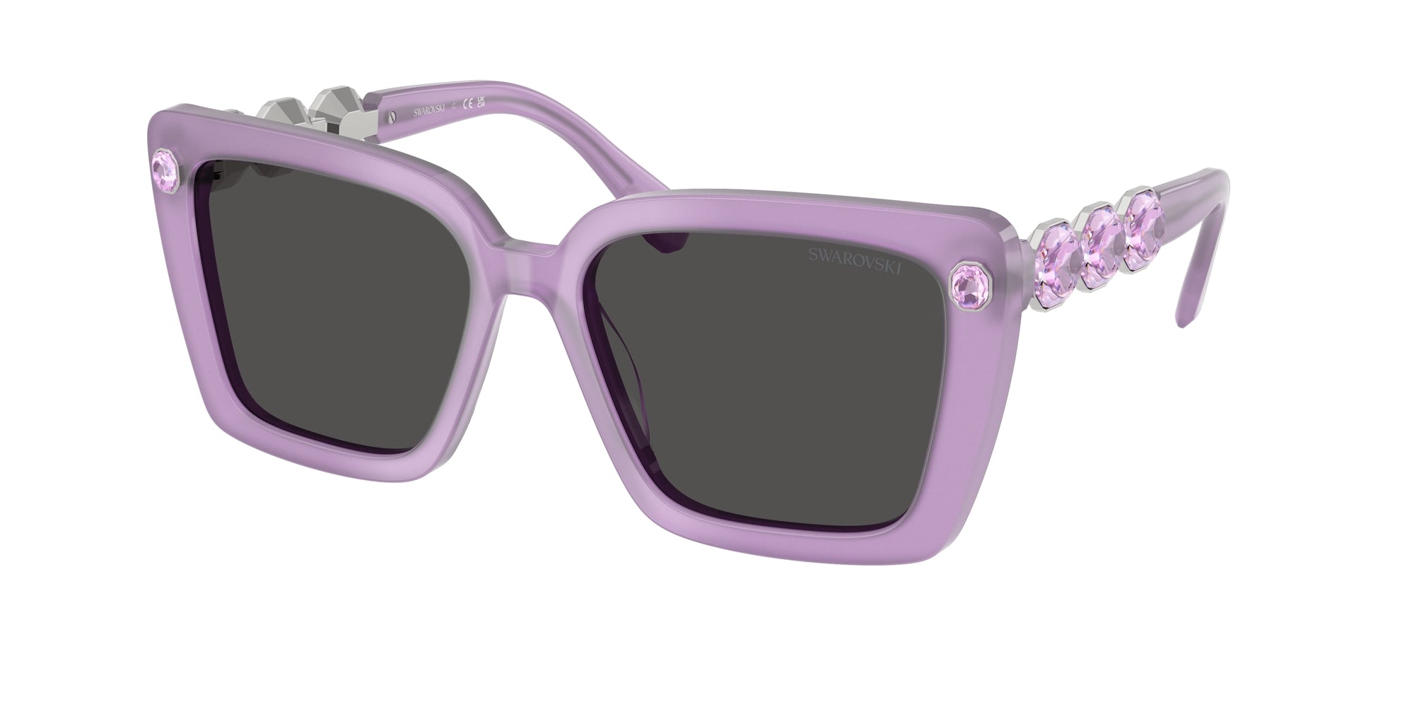 8056262475669 - Damen SK6032  107587 Gläser SONNENBRILLEN Acetat Violett Grau Quadratisch Normal