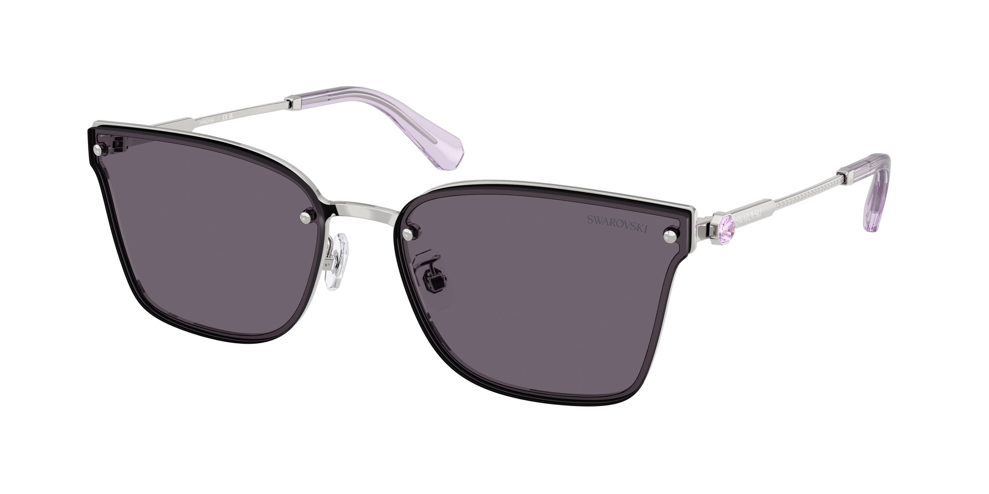 8056262476949 - Damen SK7036D  40011A Gläser SONNENBRILLEN Metall Silber Violett Geometrisch Normal