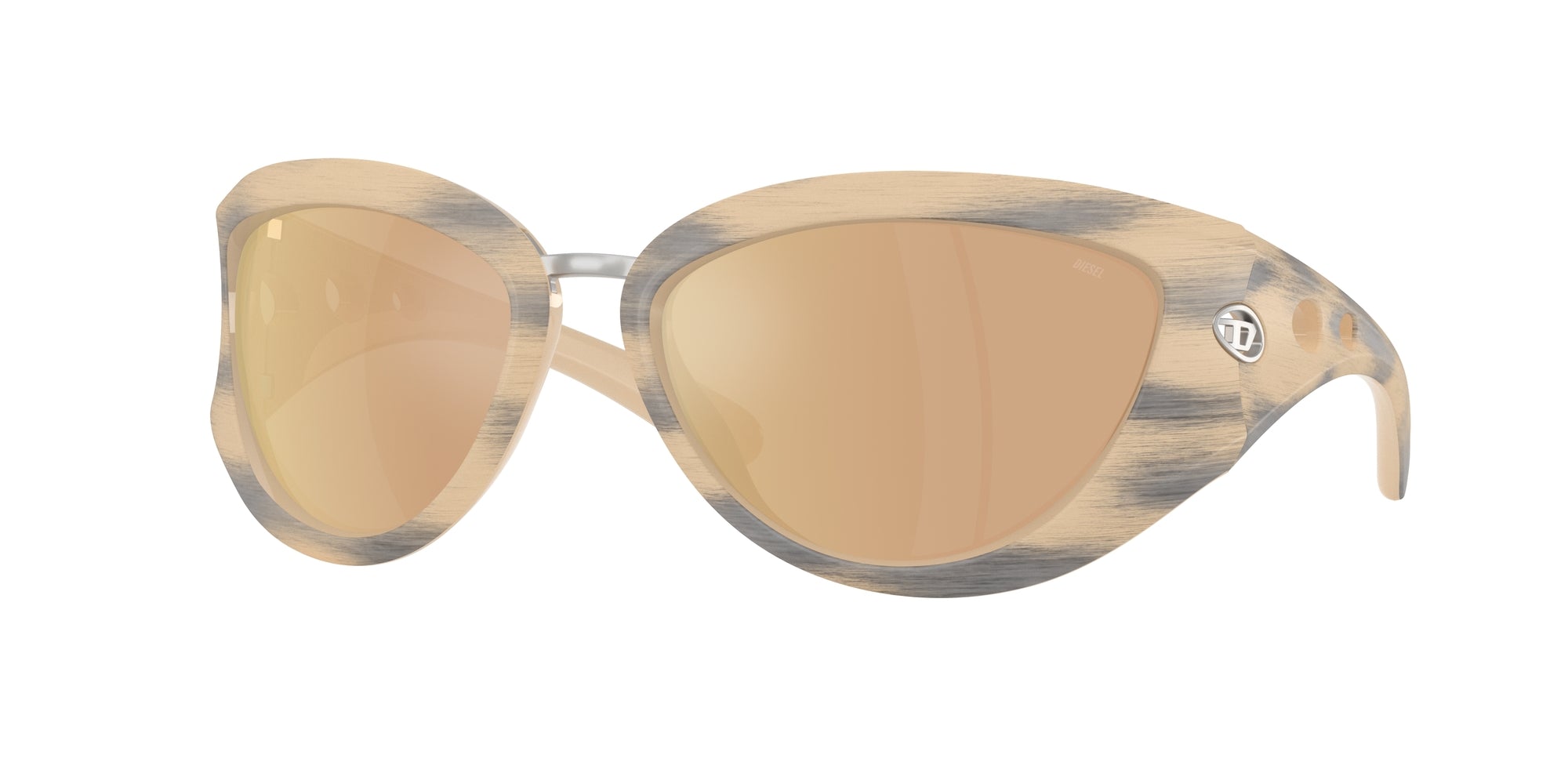 8056262483459 - DIESEL Unisex DL3007U  20087J Gläser SONNENBRILLEN Injiziert Gelb Gold Cat Eye Normal