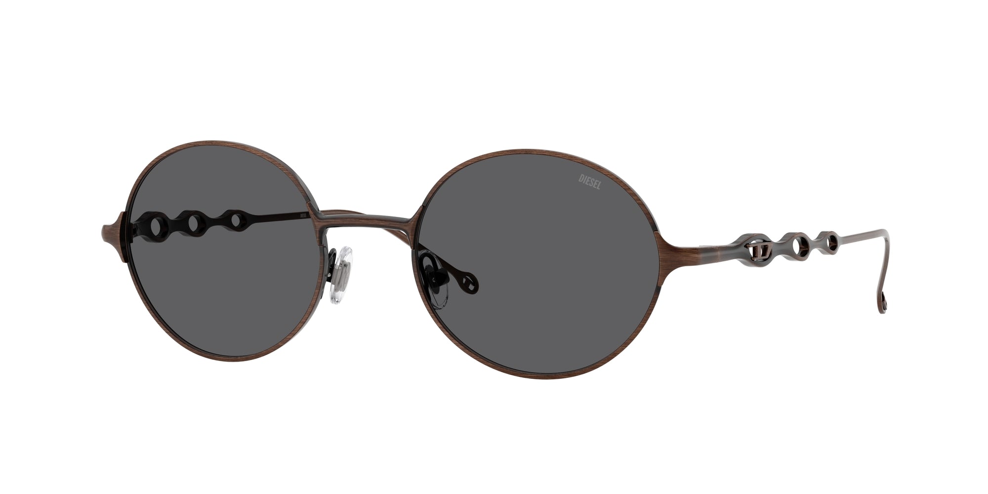 8056262484418 - DIESEL Unisex DL1008  102587 Gläser SONNENBRILLEN Metall Bronze Grau Rund Normal