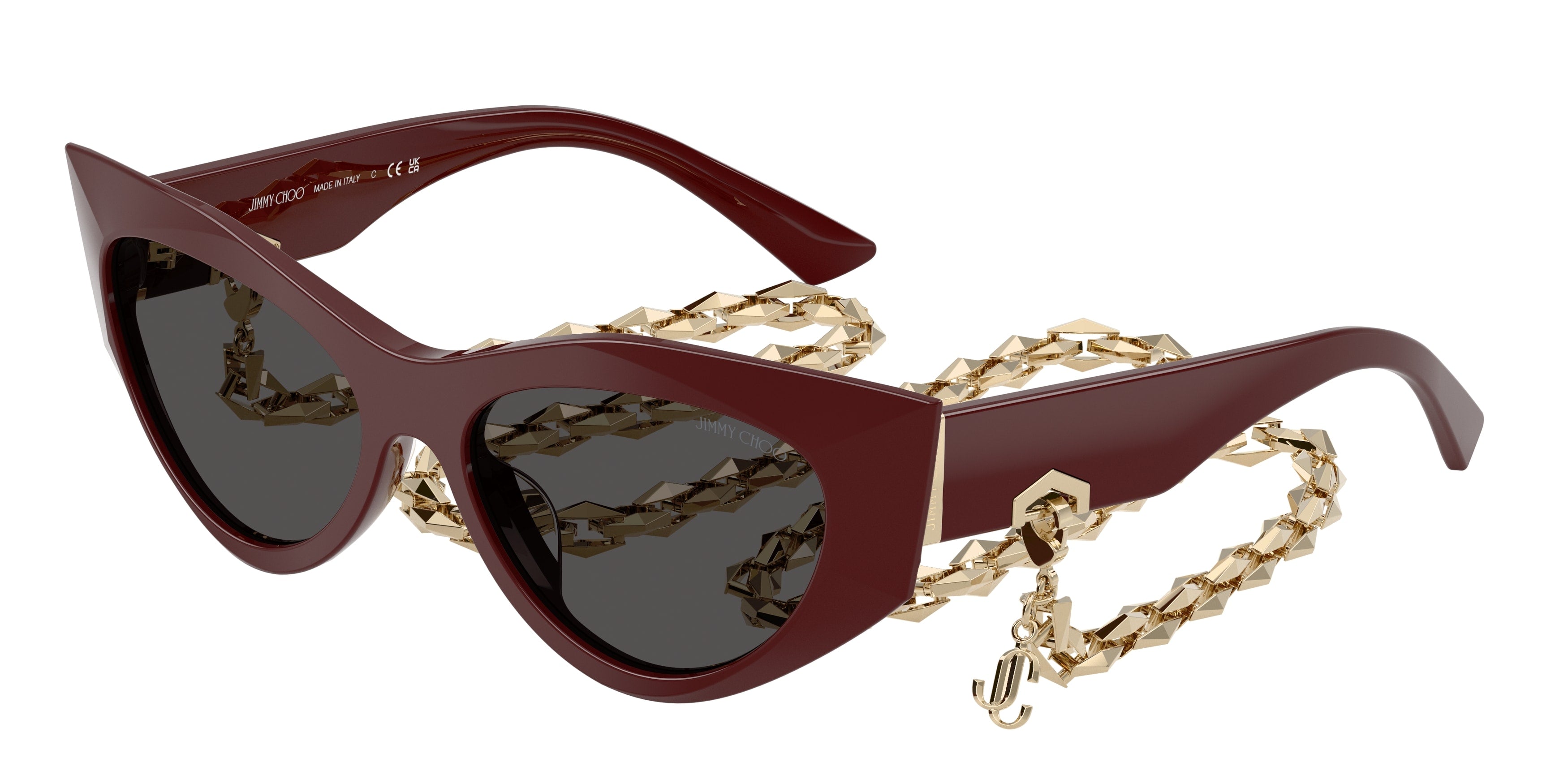 8056262489758 - Damen JC5045U  505787 Sonnenbrillen Acetat Rot Grau Cat Eye Normal