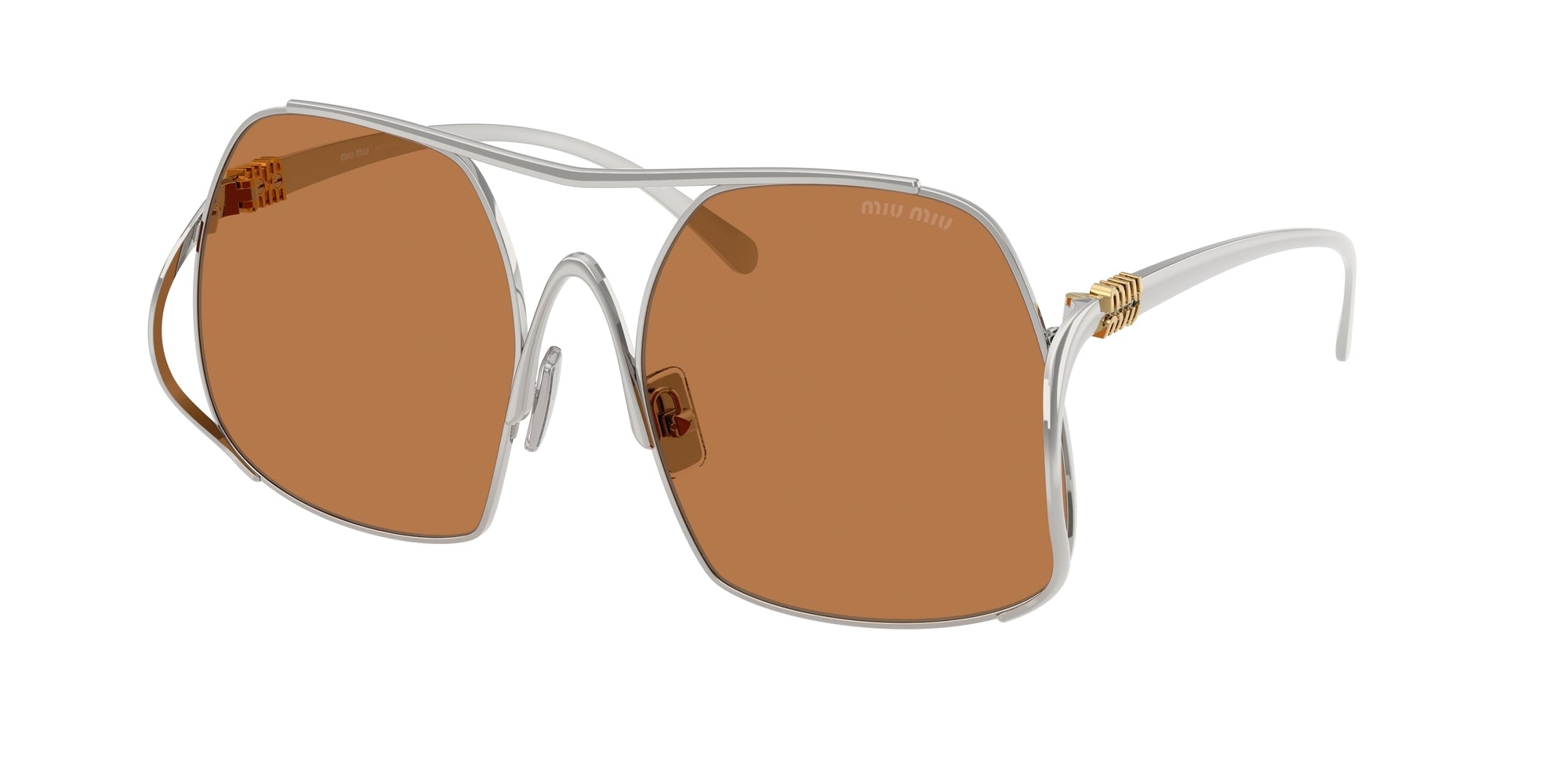 8056262528907 - Damen MU A55S  1BC90Q Sonnenbrillen Stahl Silber Braun Quadratisch Normal