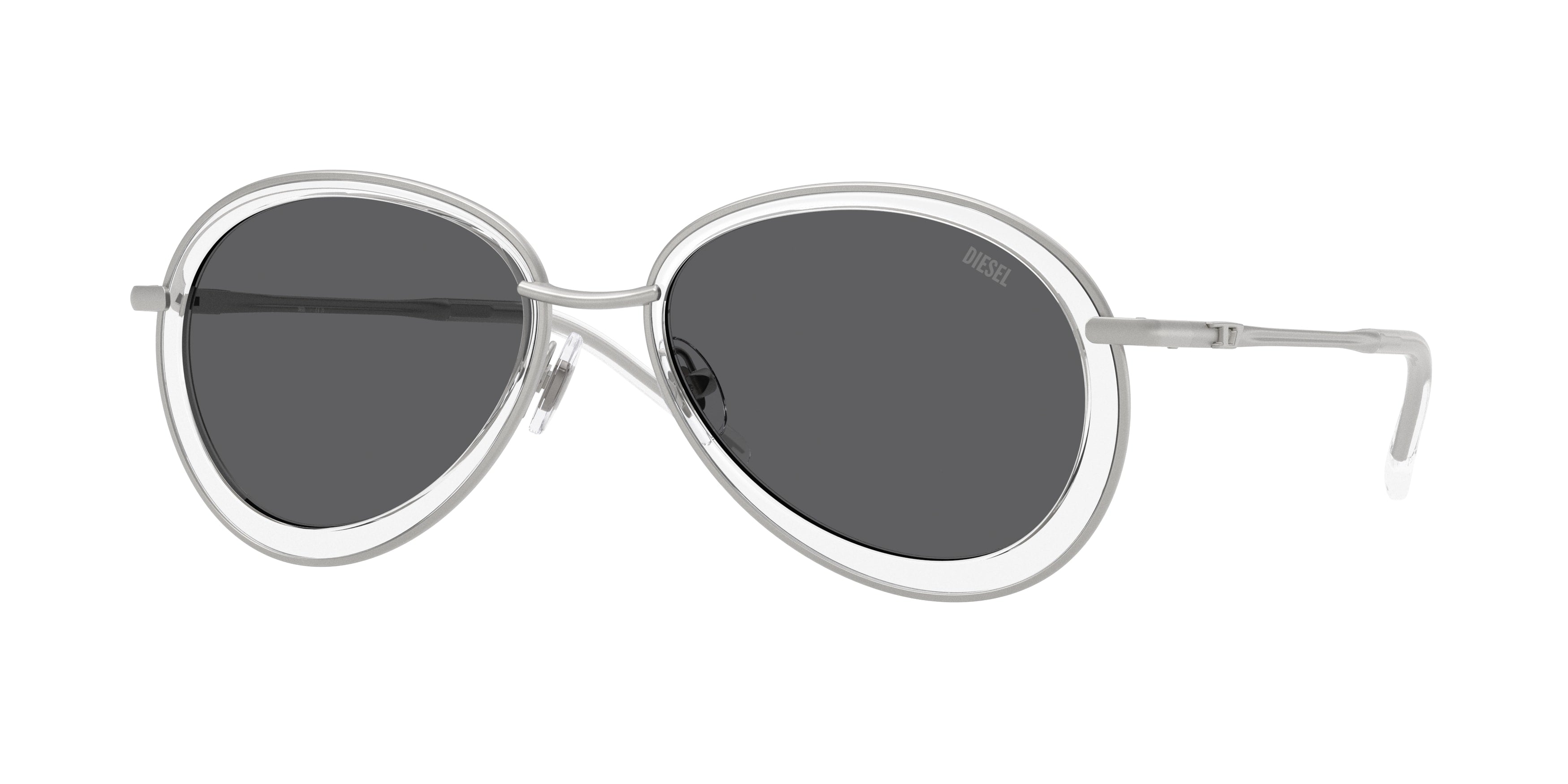 8056262552490 - DIESEL Unisex DL1016 100787 Sonnenbrillen Metall Silber Grau Rund Normal 8056262552490 - DIESEL Unisex DL1016 100787 Sonnenbrillen Metall Silber Grau Rund Normal