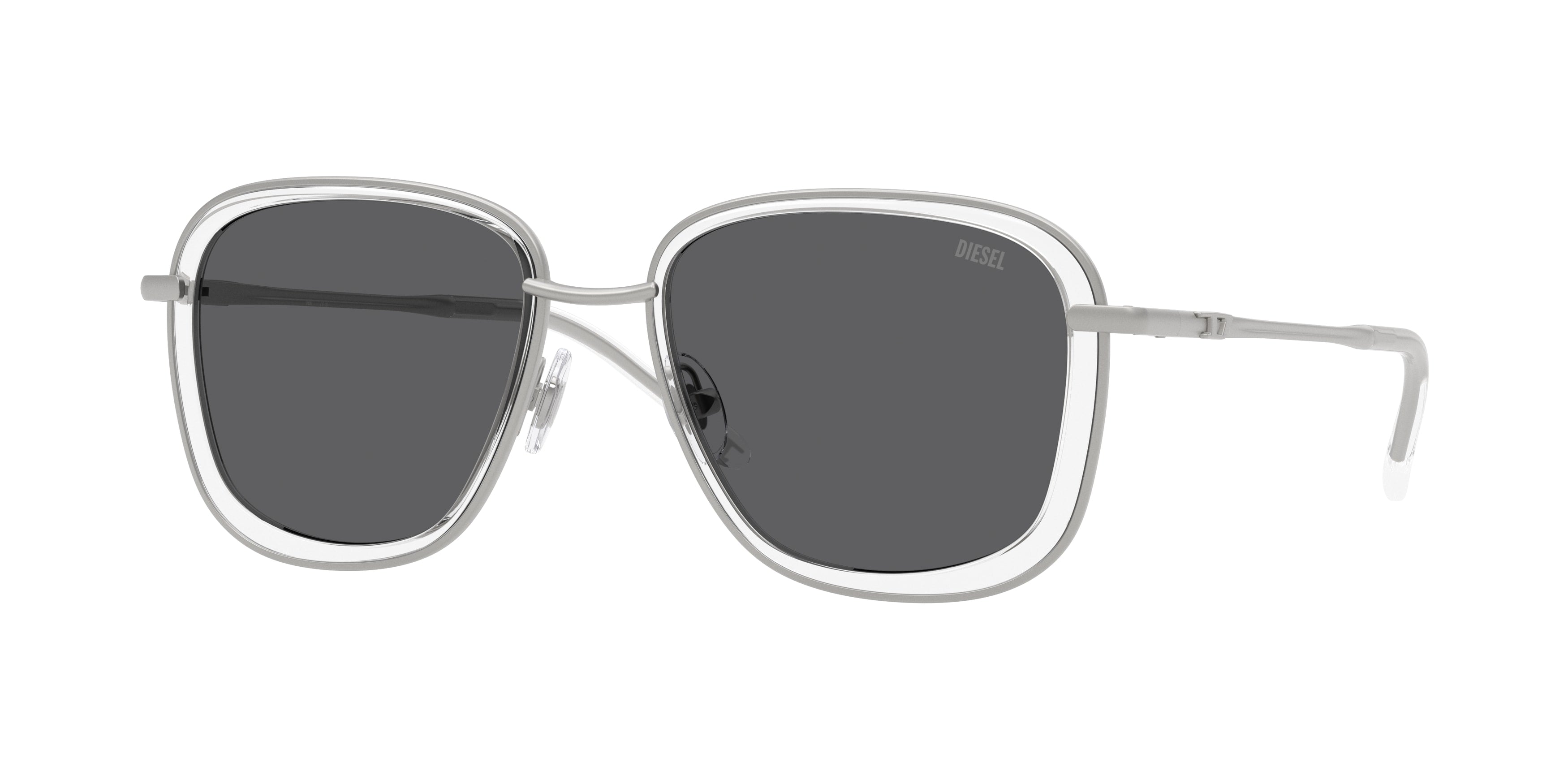 8056262556986 - DIESEL Unisex DL1017 100787 Sonnenbrillen Metall Silber Grau Quadratisch Normal 8056262556986 - DIESEL Unisex DL1017 100787 Sonnenbrillen Metall Silber Grau Quadratisch Normal