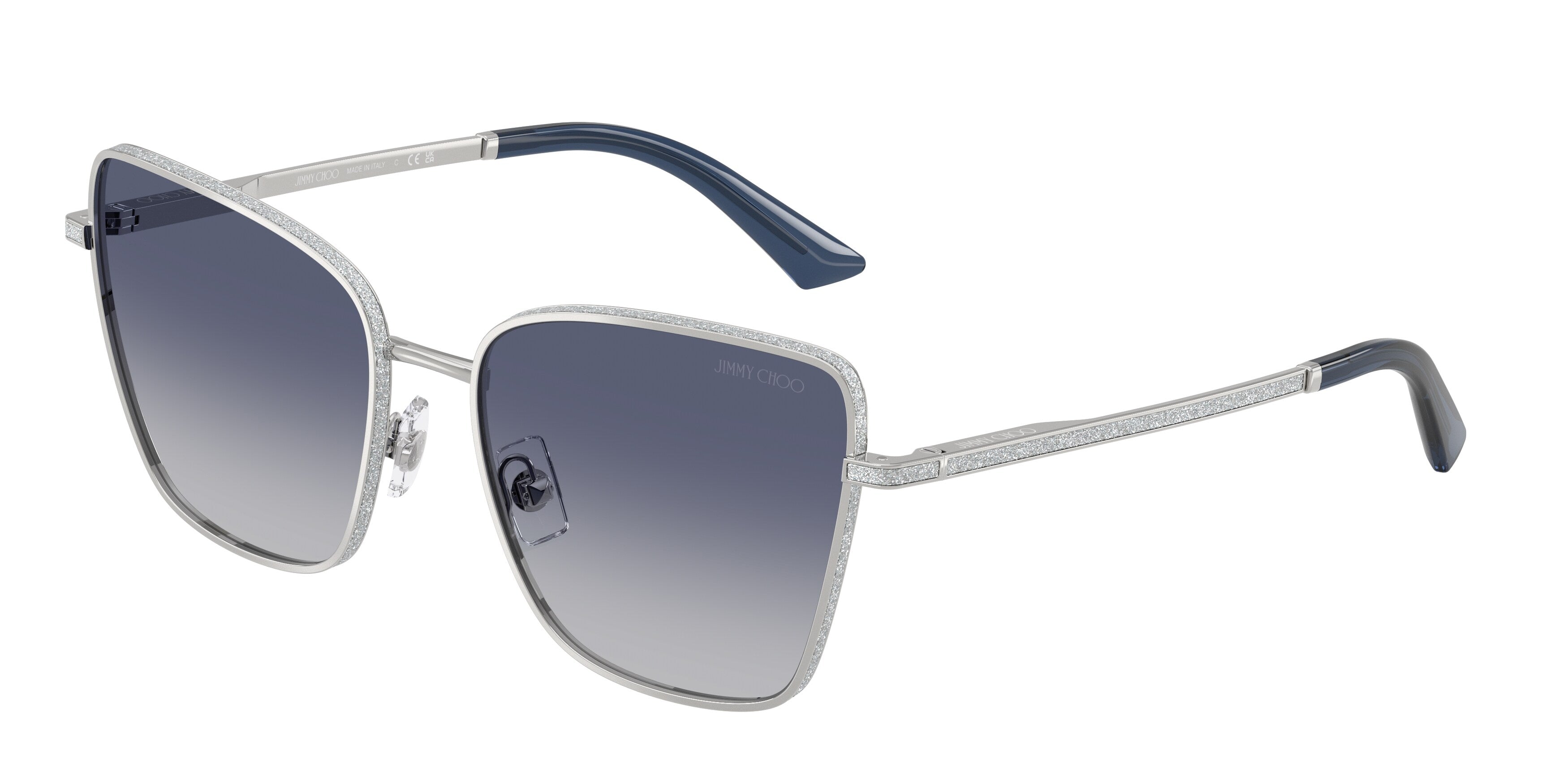 8056262566152 - Damen JC4023J  30024L Sonnenbrillen Metall Silber Blau Quadratisch Normal Schattiert