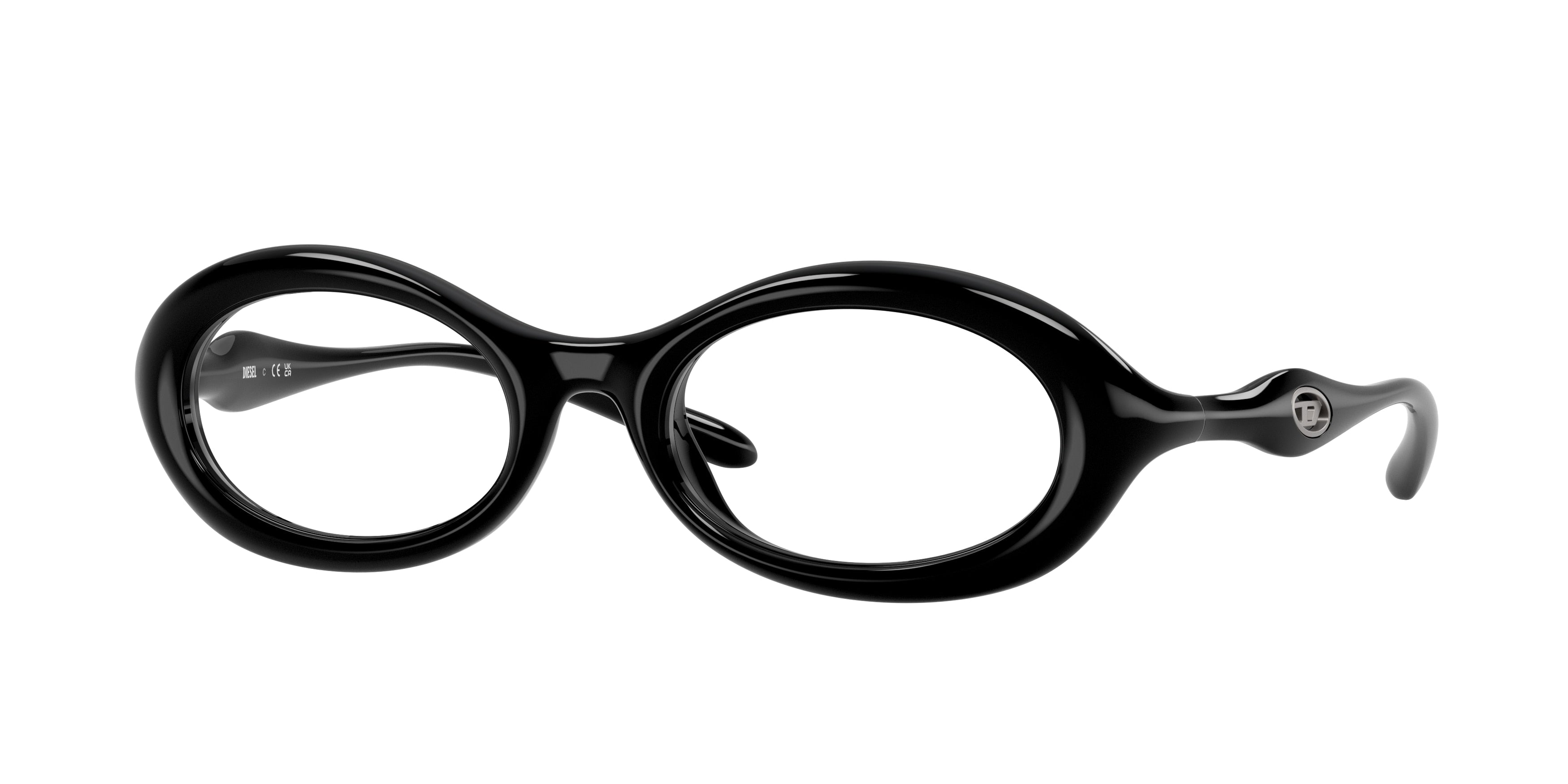 8056262574614 - DIESEL Unisex DL6005U  2001 Optische Fassungen Injiziert Schwarz Transparent Rund Normal