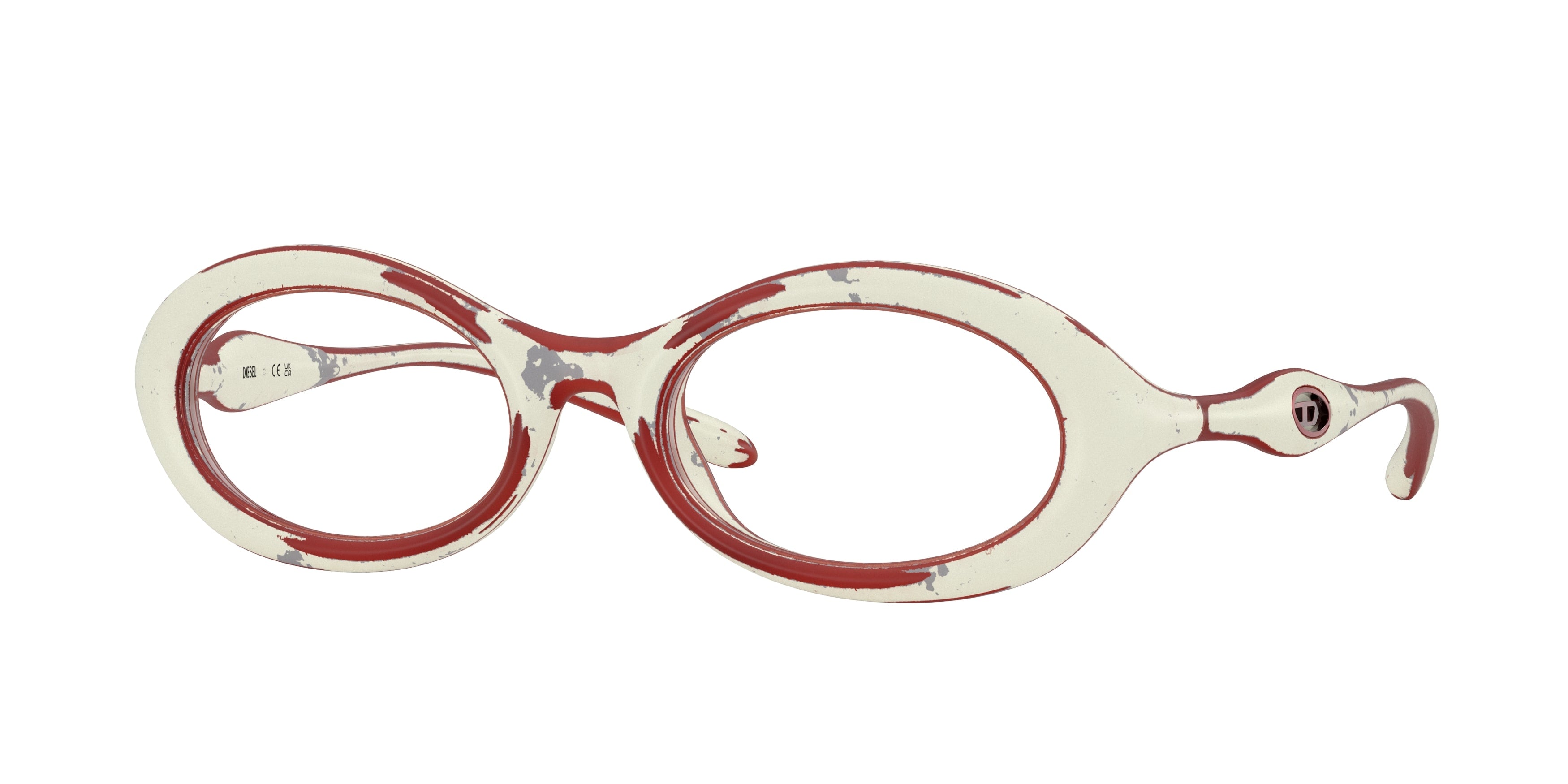 8056262574638 - DIESEL Unisex DL6005U  2010 Optische Fassungen Injiziert Weiß Transparent Rund Normal