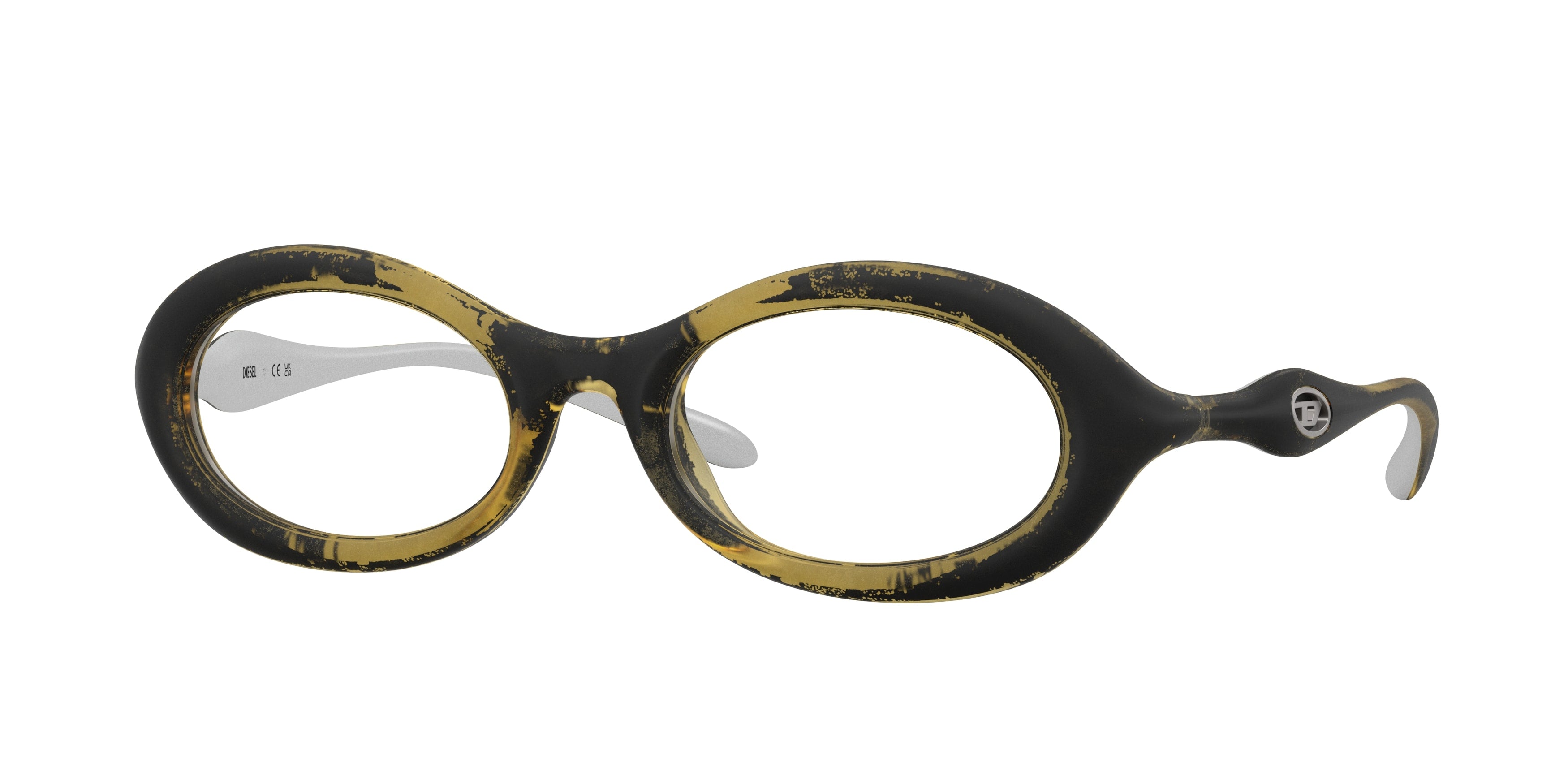 8056262574652 - DIESEL Unisex DL6005U  2030 Optische Fassungen Injiziert Gelb Transparent Rund Normal