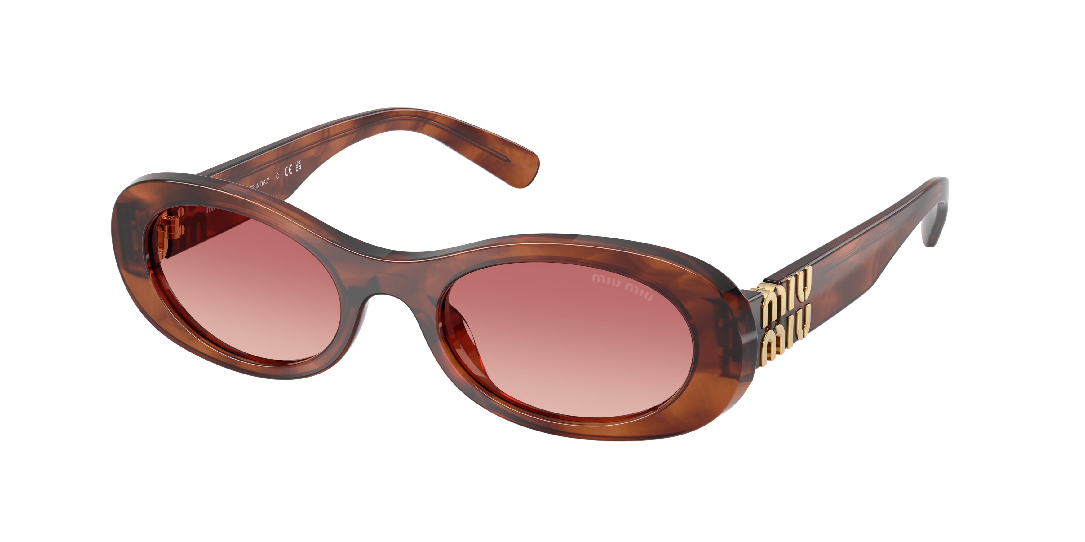 8056262578810 - Damen MU 06ZS  26E50U Sonnenbrillen Acetat Braun Rosa Rund Normal Schattiert