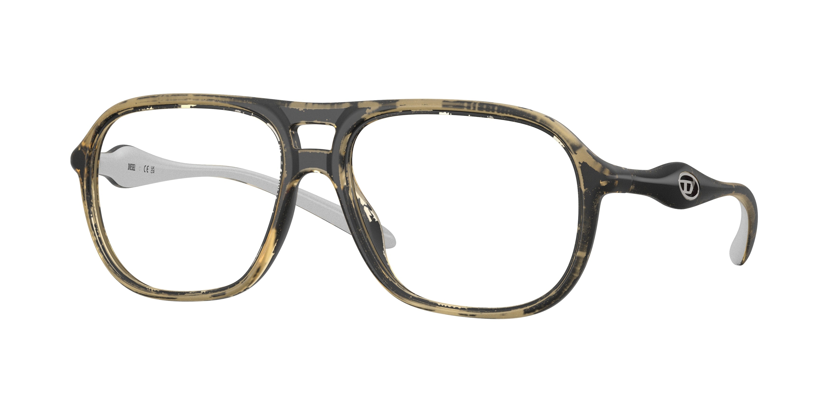 8056262578988 - DIESEL Unisex DL6008U  2030 Optische Fassungen Injiziert Gelb Transparent Rund Normal