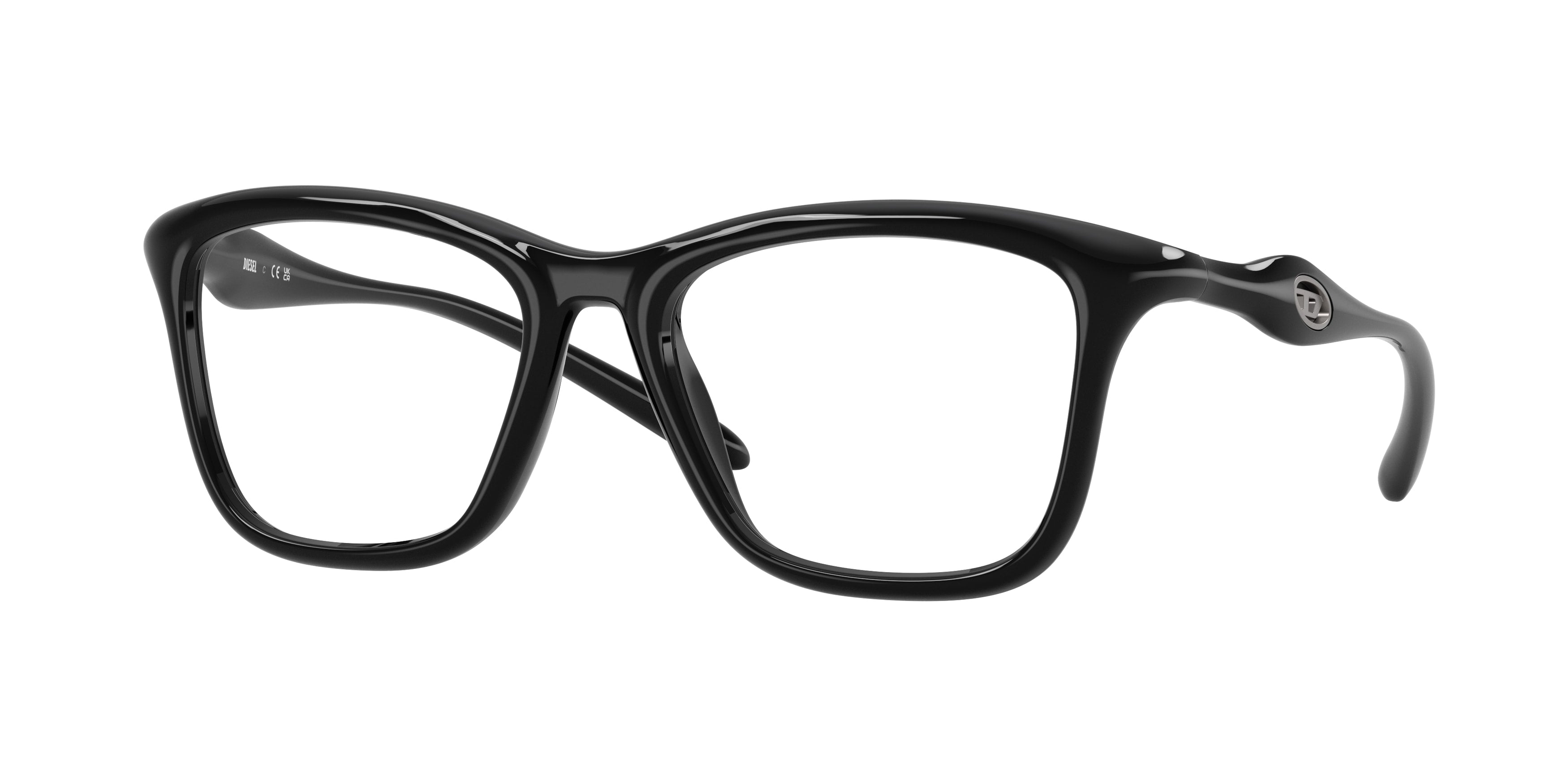 8056262579244 - DIESEL Unisex DL6004U  2001 Optische Fassungen Injiziert Schwarz Transparent Quadratisch Normal