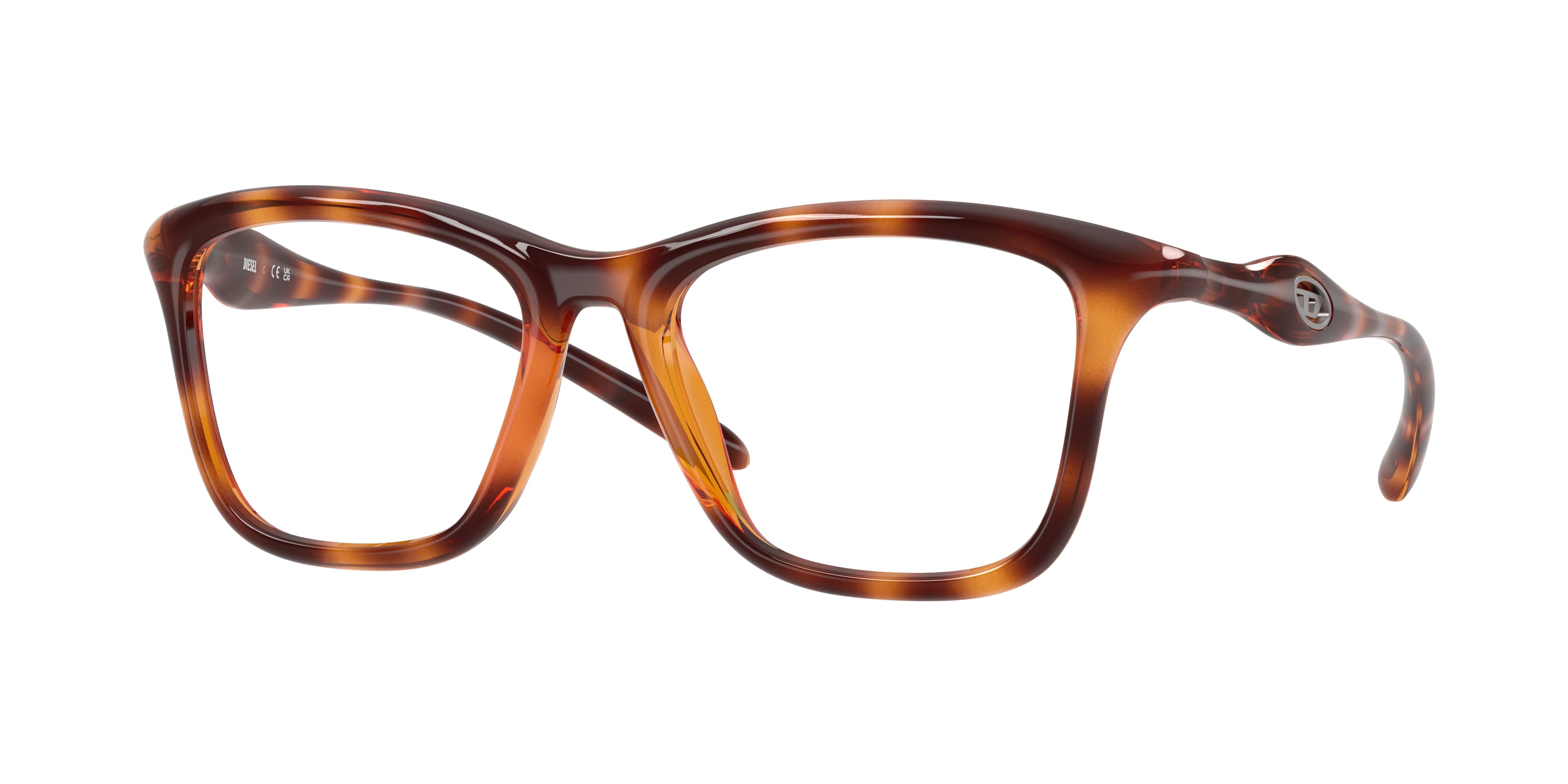 8056262579251 - DIESEL Unisex DL6004U  2003 Optische Fassungen Injiziert Schildkröte Transparent Quadratisch Normal