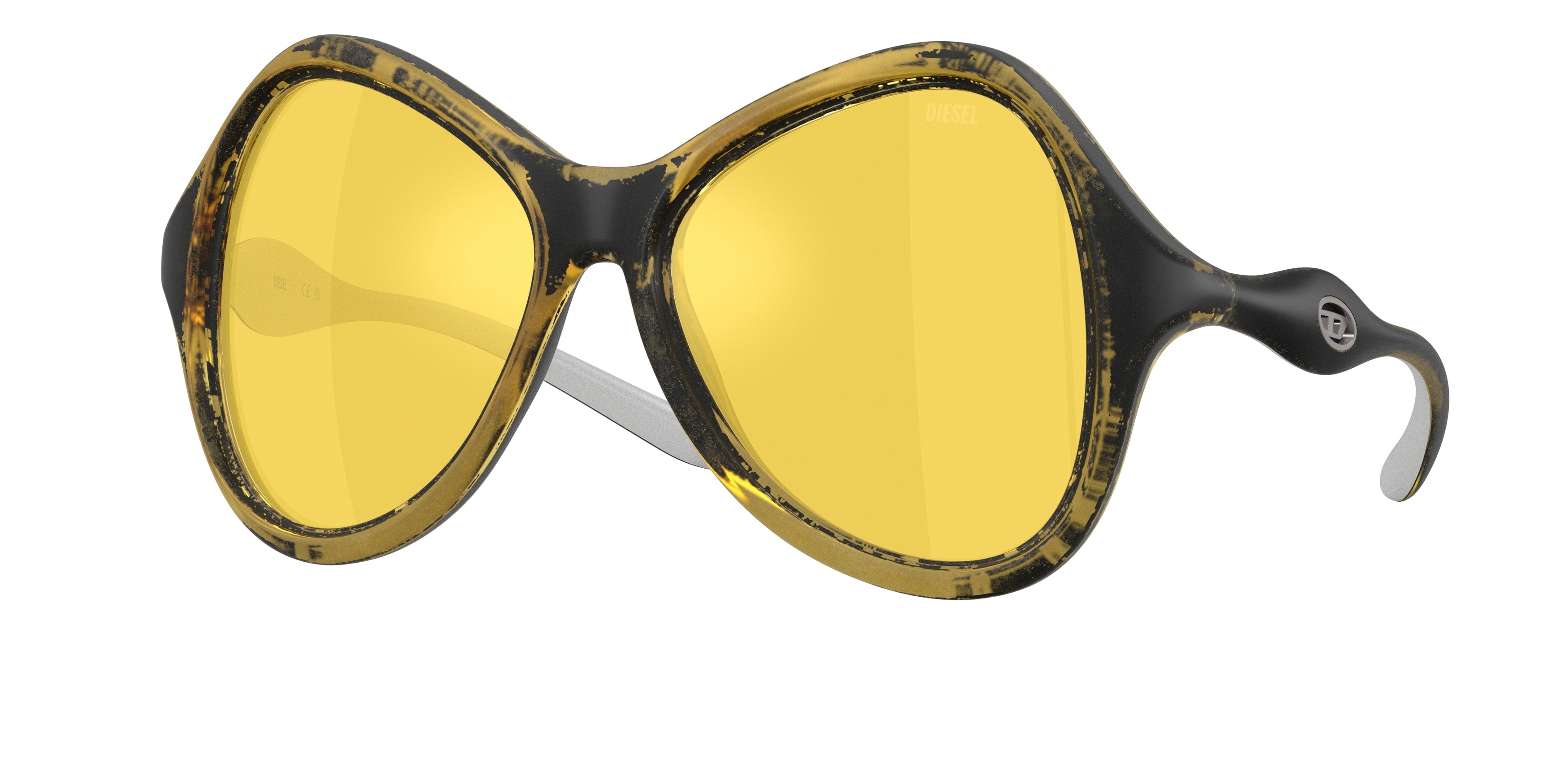 8056262579435 - DIESEL Unisex DL3010U  2030V9 Sonnenbrillen Injiziert Gelb Gelb Cat Eye Normal