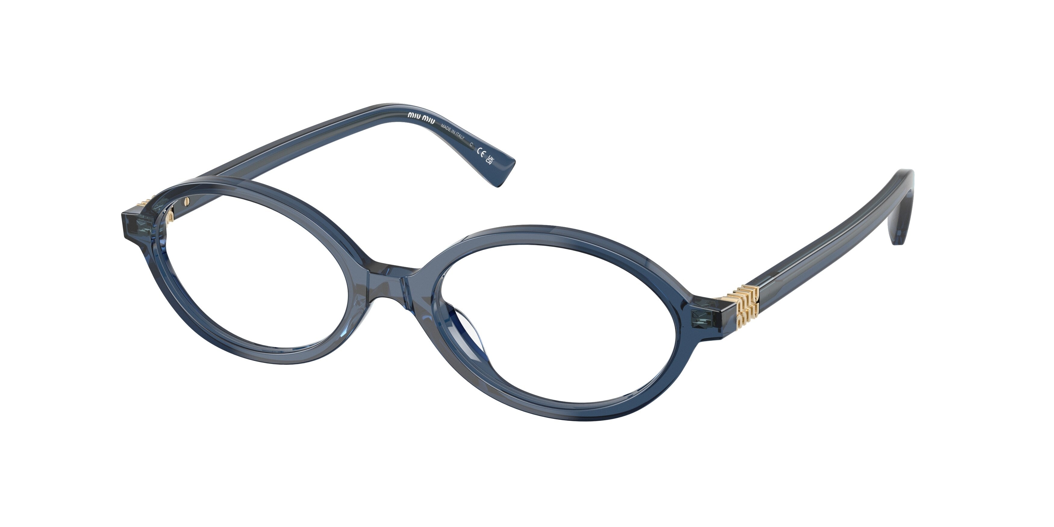 8056262579640 - Damen MU 01XV  08Q1O1 Optische Fassungen Acetat Blau Transparent Rund Normal