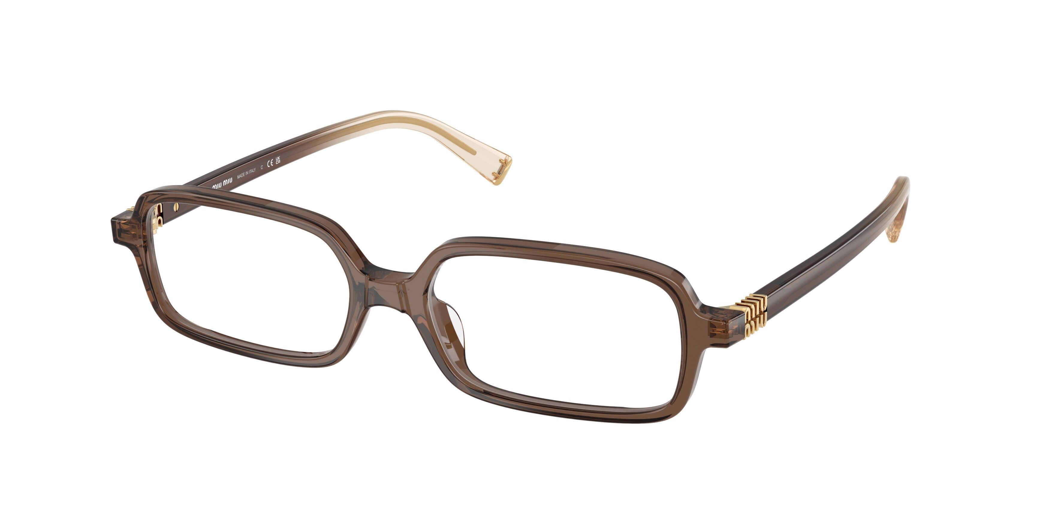 8056262600153 - Donna MU 01YV  23H1O1 Optische Fassungen Acetato Marrone Trasparente Squadrata Normale