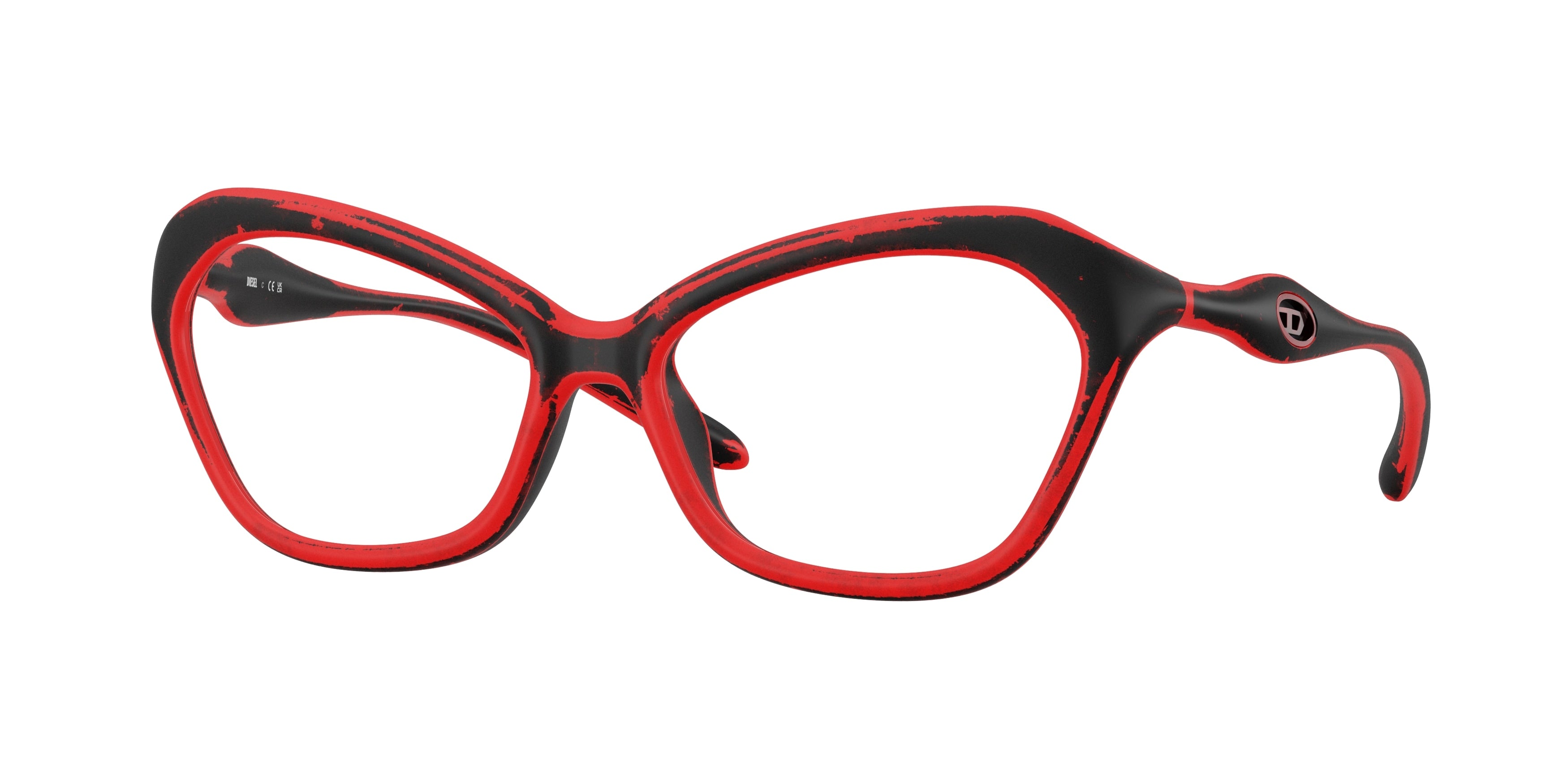 8056262623206 - DIESEL Unisex DL6003U  2009 Optische Fassungen Injiziert Rot Transparent Cat Eye Normal