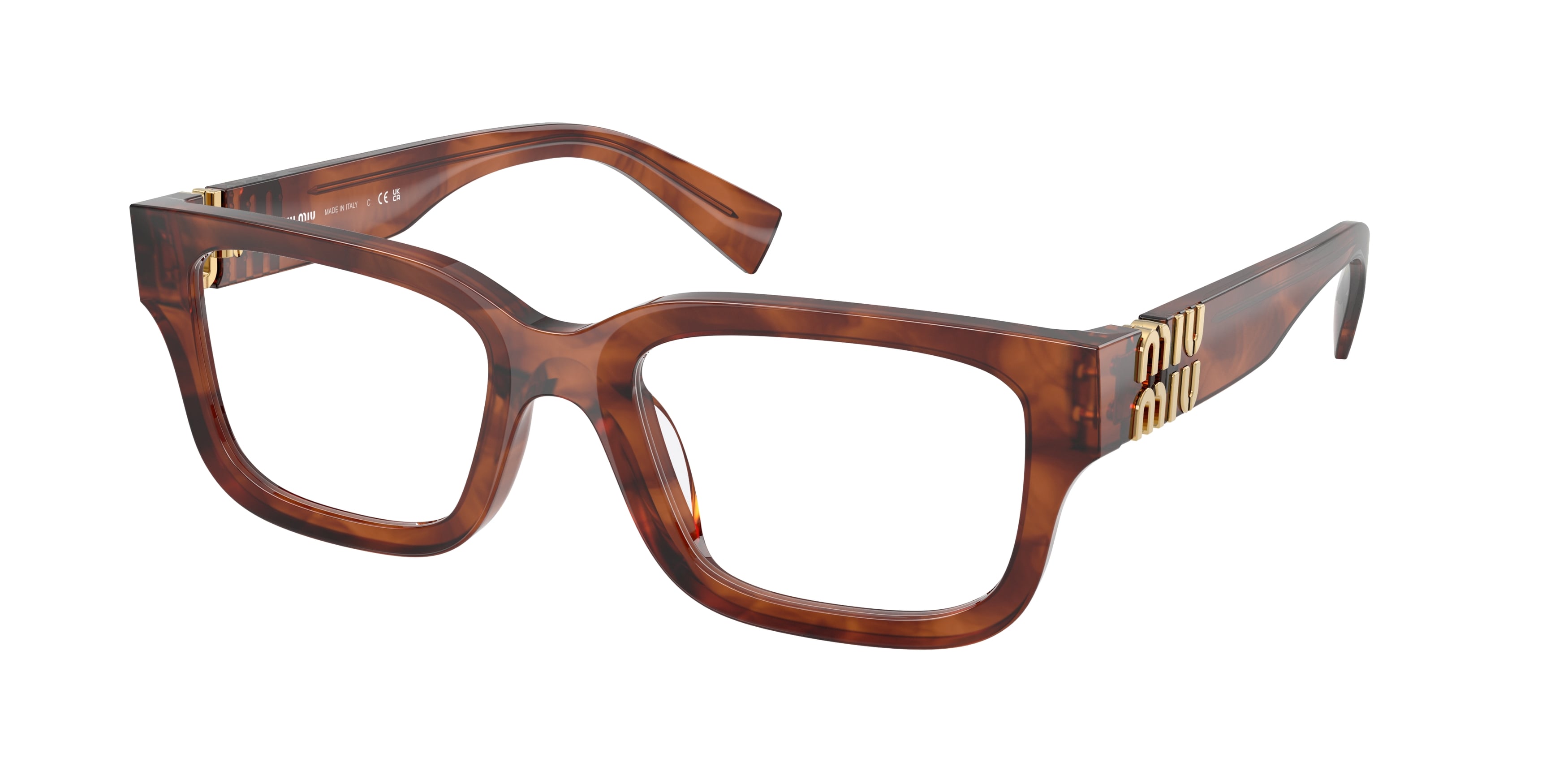 8056262627389 - Donna MU 02YV  26E1O1 Optische Fassungen Acetato Marrone Trasparente Squadrata Normale