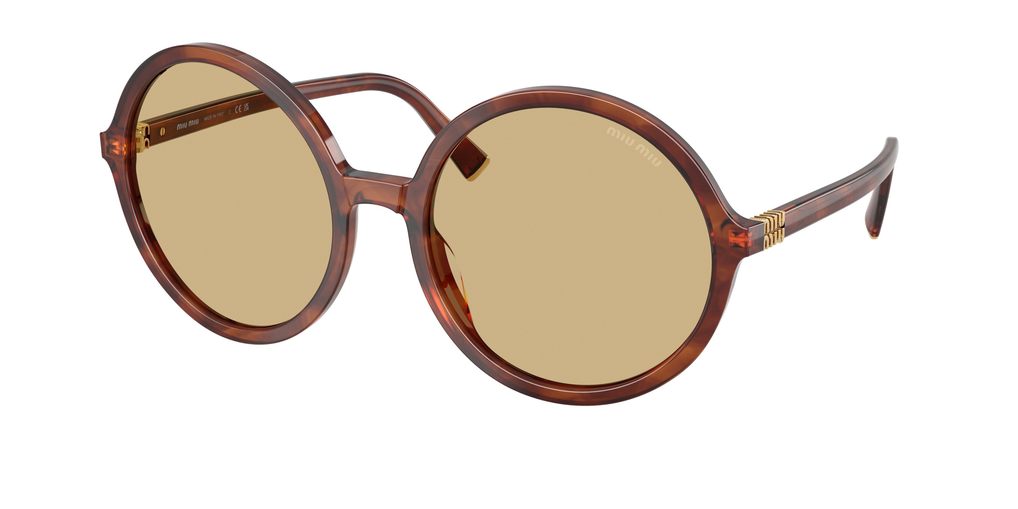 8056262632642 - Damen MU B02S 26E10R Sonnenbrillen Acetat Braun Gelb Rund Normal 8056262632642 - Damen MU B02S 26E10R Sonnenbrillen Acetat Braun Gelb Rund Normal