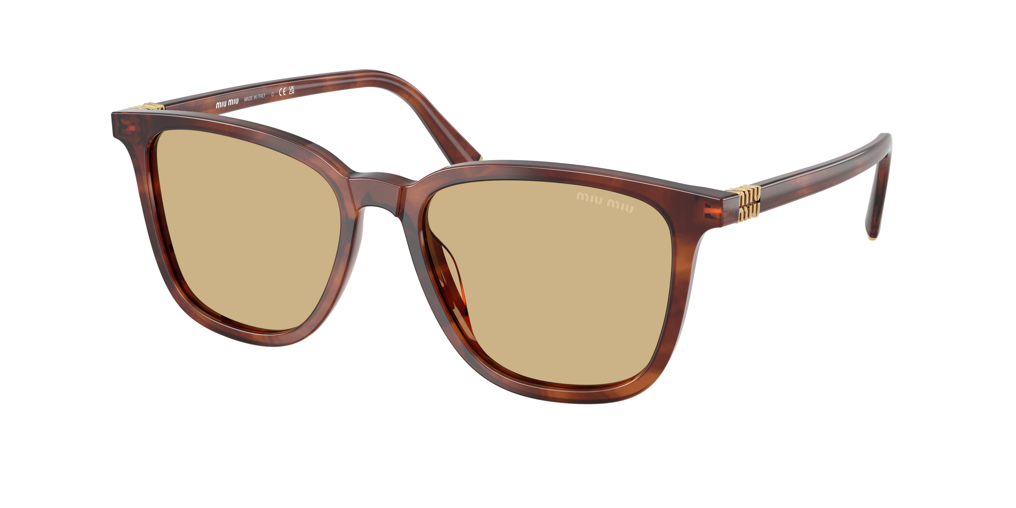 8056262660195 - Damen MU B03S  26E10R Sonnenbrillen Acetat Braun Gelb Quadratisch Normal 8056262660195 - Damen MU B03S  26E10R Sonnenbrillen Acetat Braun Gelb Quadratisch Normal