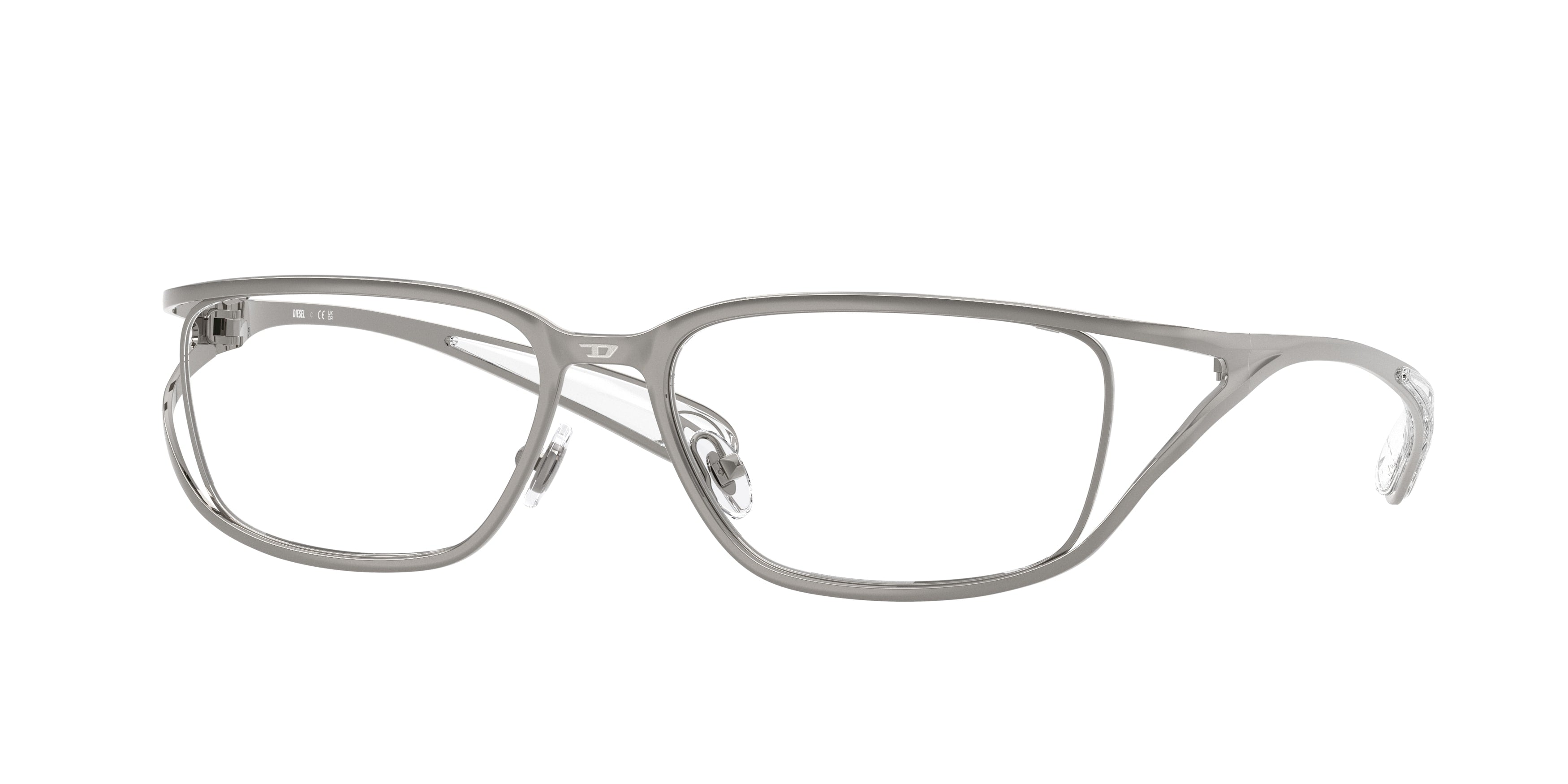 8056262661499 - DIESEL Unisex DL5006  1003 Optische Fassungen Metall Grau Transparent Quadratisch Normal