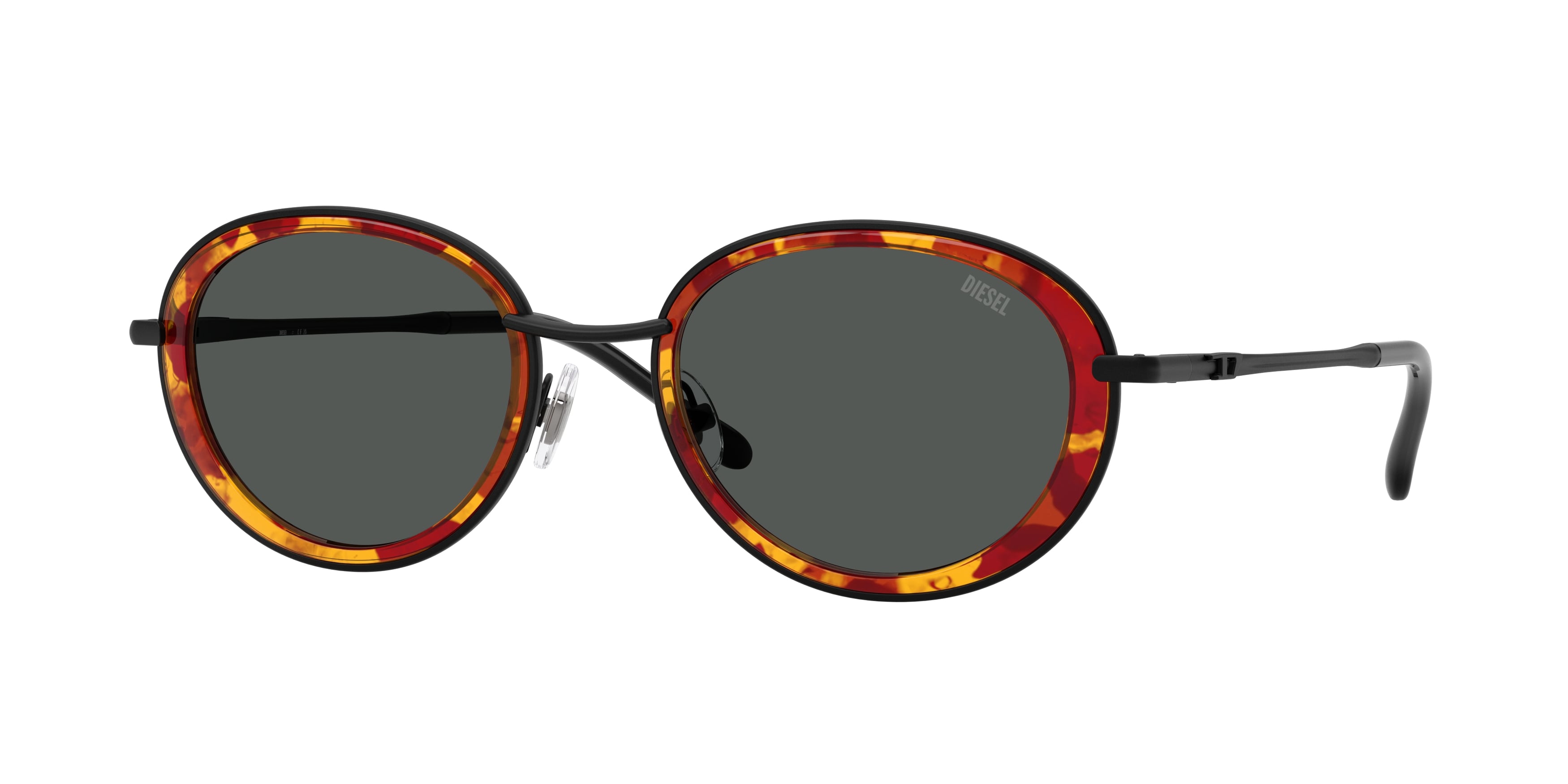 8056262665596 - DIESEL Unisex DL1018  100887 Sonnenbrillen Metall Schwarz Grau Rund Normal