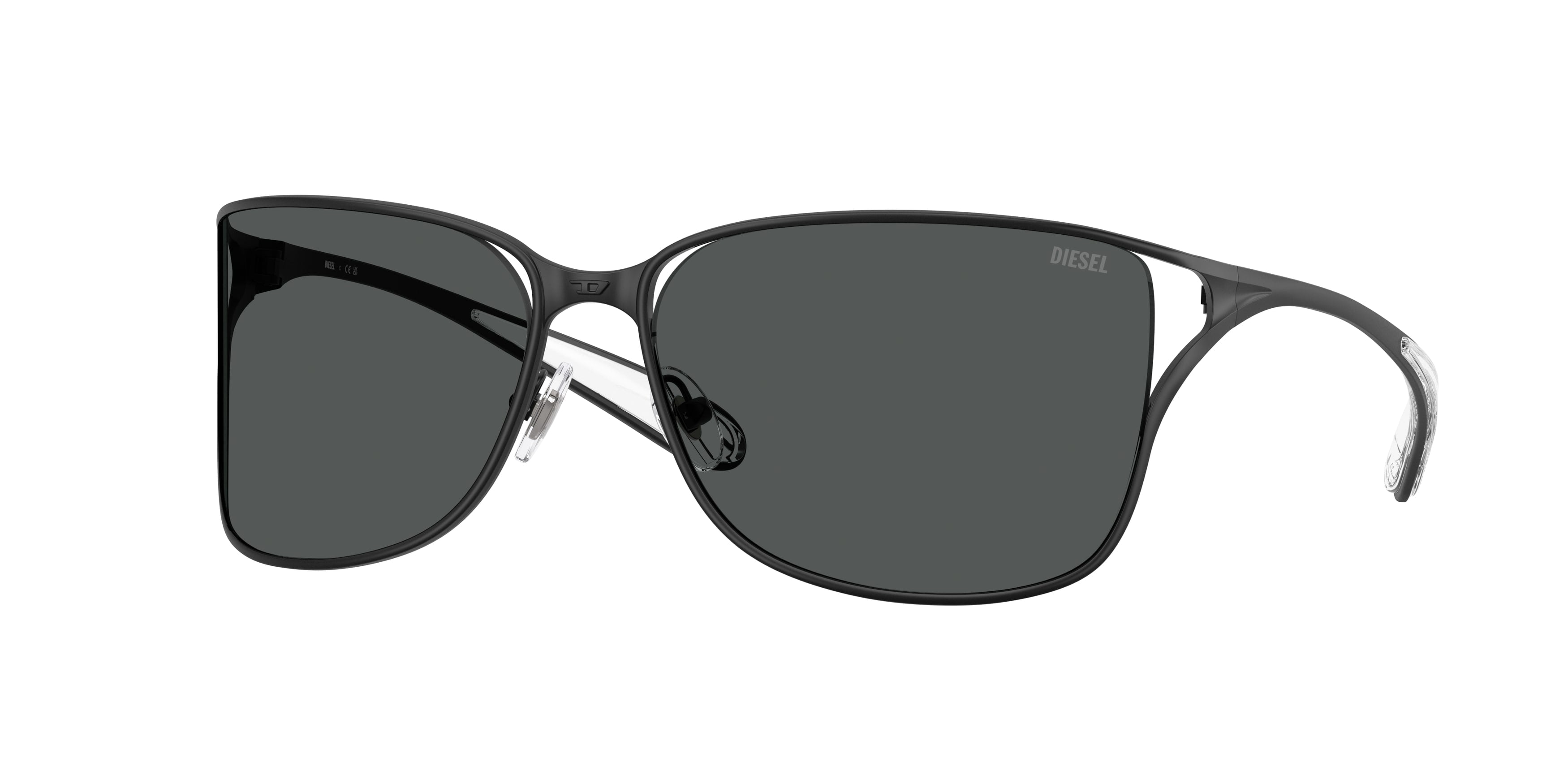 8056262665626 - DIESEL Unisex DL1019  100887 Sonnenbrillen Metall Schwarz Grau Pillow Normal