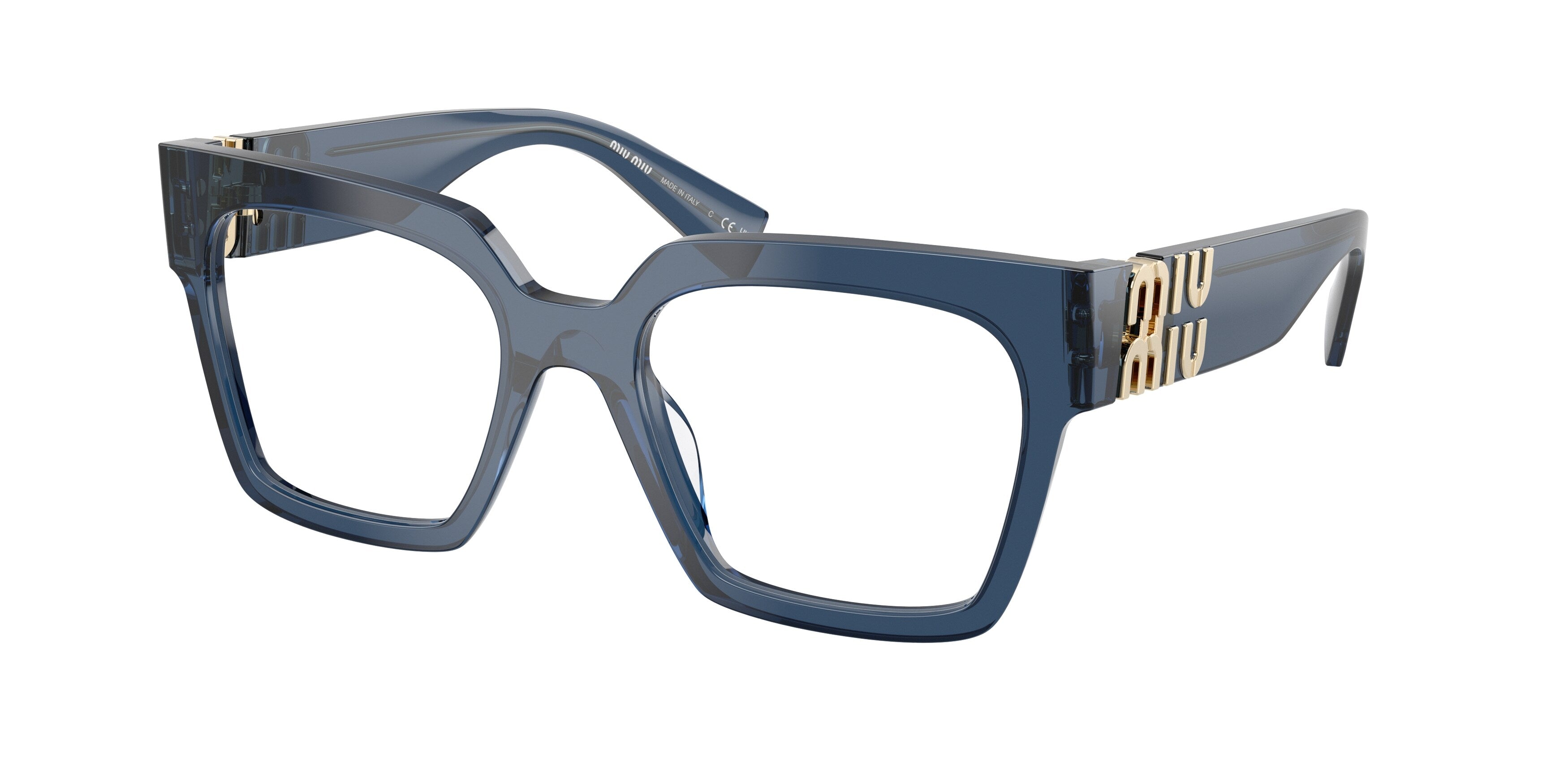8056262667460 - Damen MU 04UV  08Q1O1 Optische Fassungen Acetat Blau Transparent Quadratisch Normal