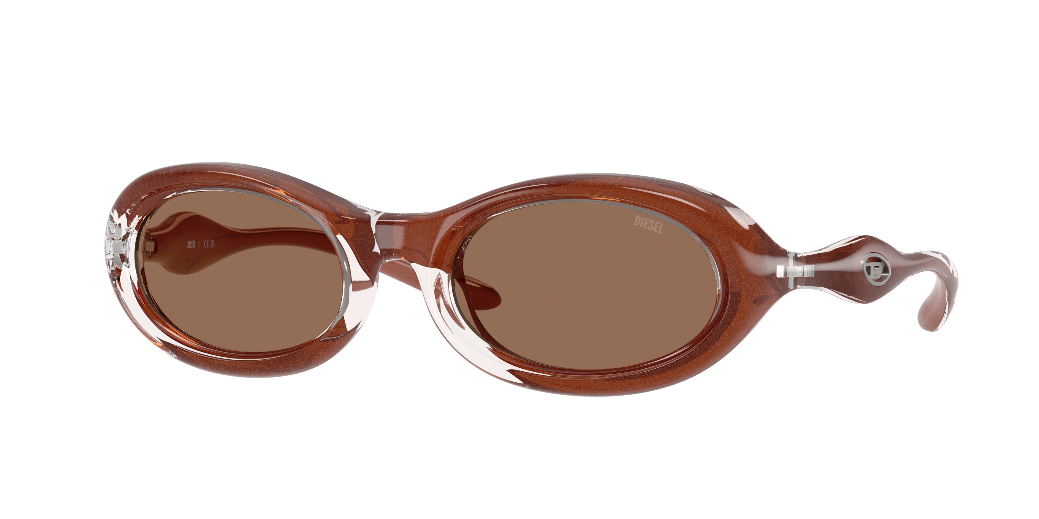 8056262723197 - DIESEL Unisex DL3011U 203373 Sonnenbrillen Injiziert Transparent Braun Rund Normal 8056262723197 - DIESEL Unisex DL3011U 203373 Sonnenbrillen Injiziert Transparent Braun Rund Normal