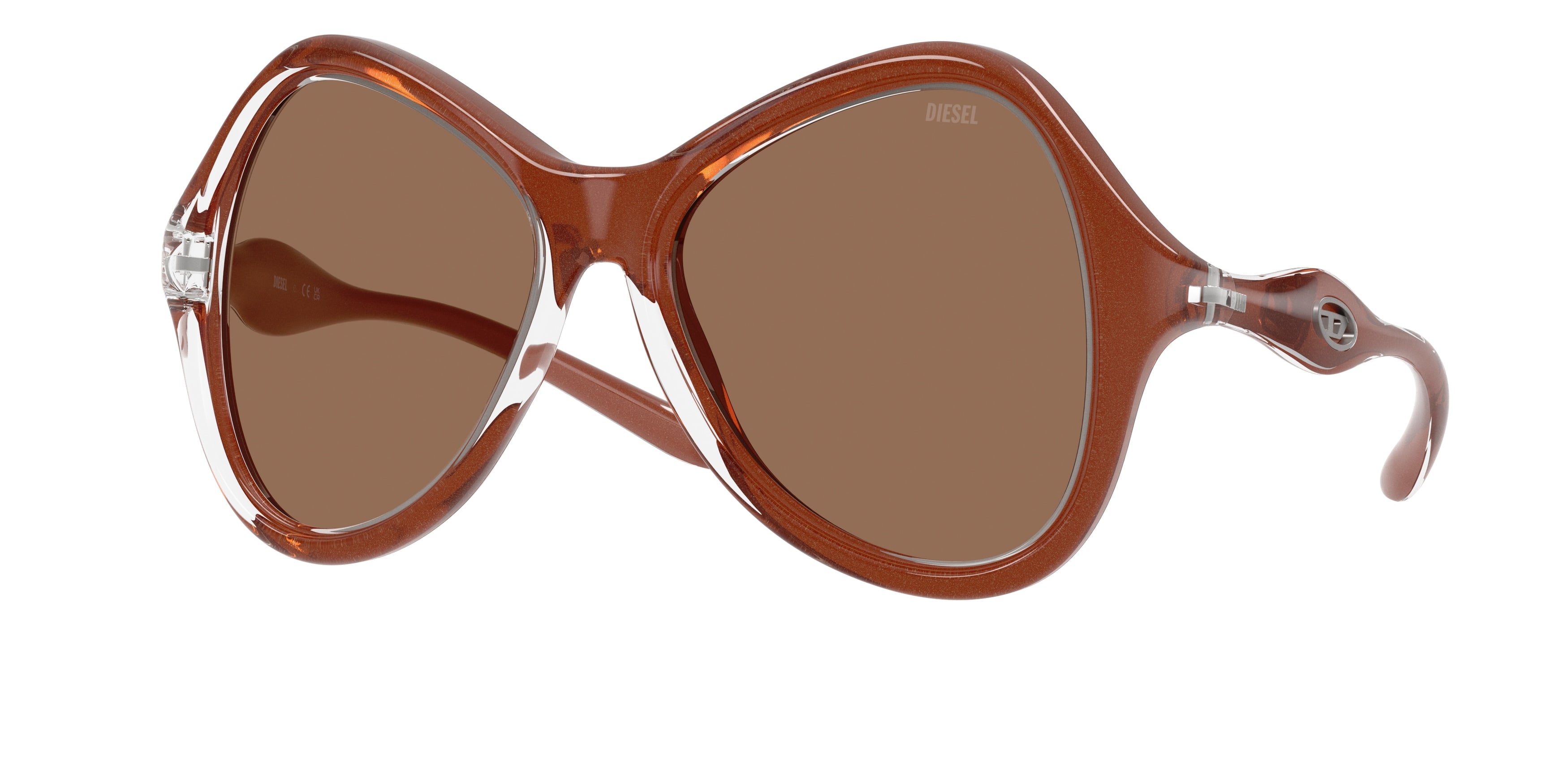 8056262723272 - DIESEL Unisex DL3010U  203373 Sonnenbrillen Injiziert Transparent Braun Cat Eye Normal