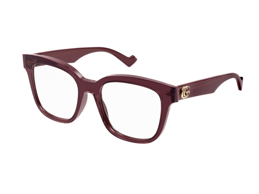 8056376367096 - Damen GG0958O 006 Rahmen von BRILLEN Acetat Bordeaux Transparent Quadratisch