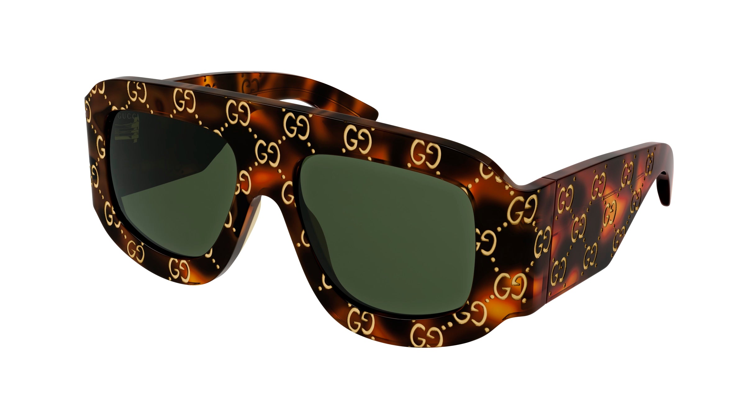 8056376367454 - Herren GG0983S 002 Gläser SONNENBRILLEN Acetat Havanna Grün Quadratisch Normal