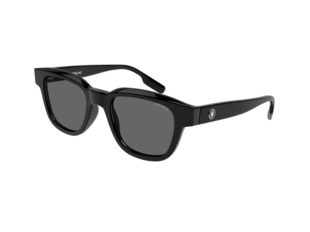 8056376372168 - Herren MB0175S 001 Gläser SONNENBRILLEN Acetat Schwarz Grau Quadratisch