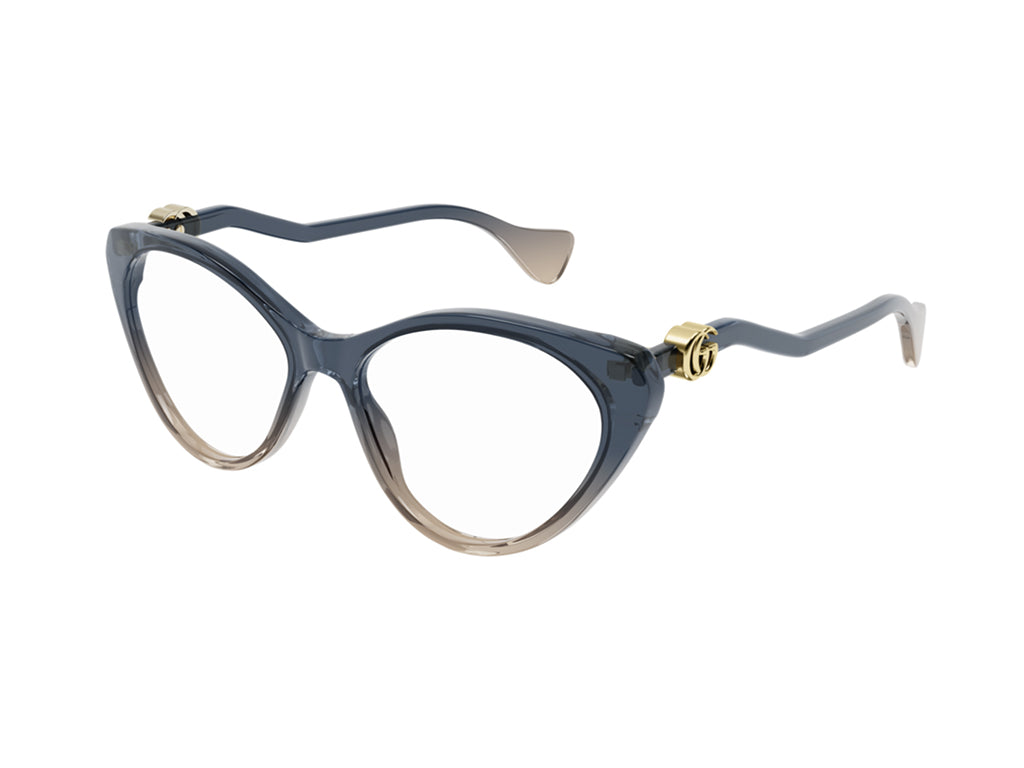 8056376378436 - Frau GG1013O 002 Rahmen von BRILLEN Acetat Blau  Katzenauge