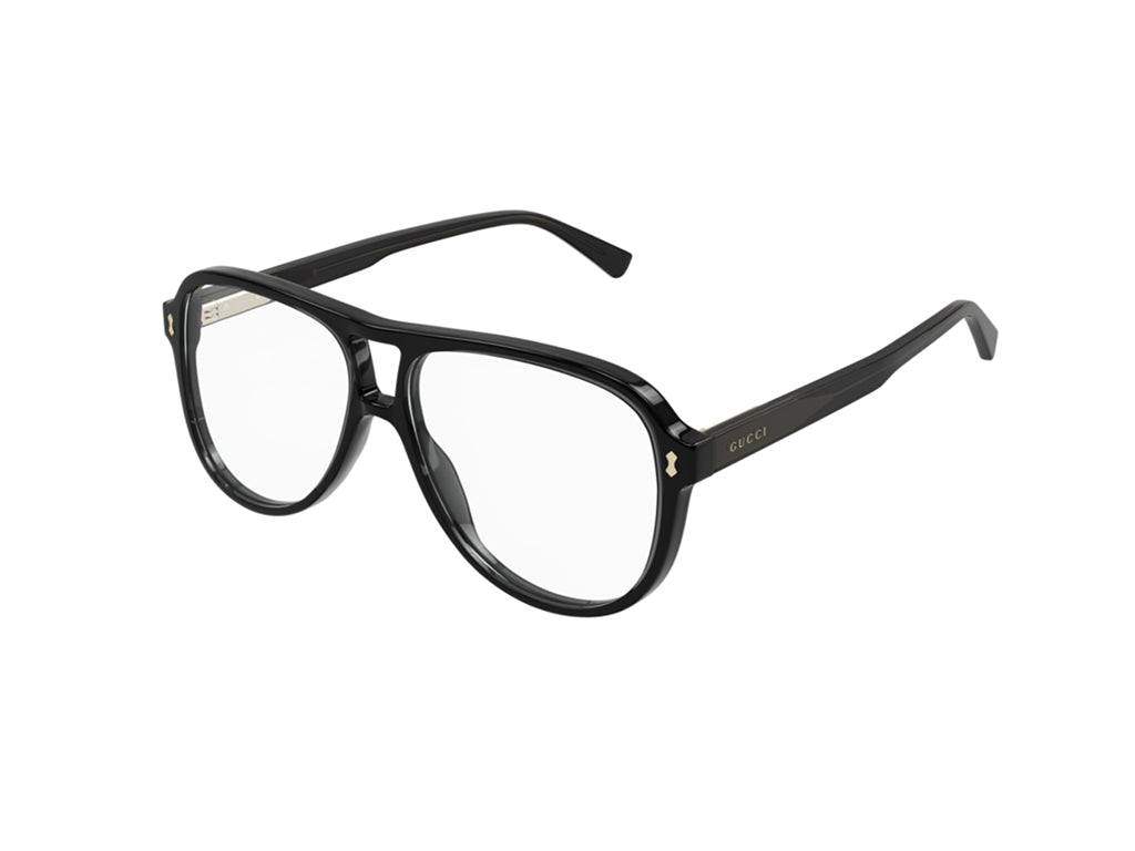 8056376378634 - Herren GG1044O 001 Rahmen von BRILLEN Acetat Schwarz Transparent Pilot