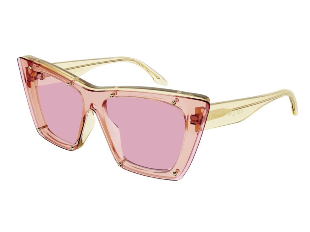 8056376392739 - Alexander McQueen Damen AM0361S 003 Gläser SONNENBRILLEN Acetat Rosa Rosa Cat Eye