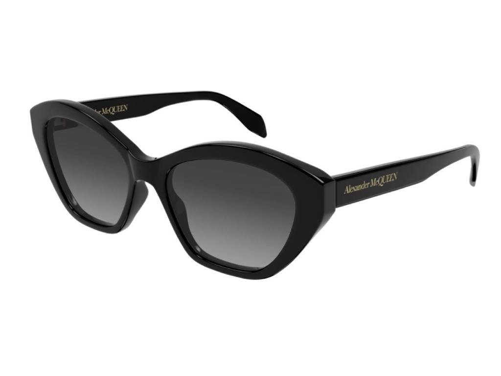 8056376392869 - Alexander McQueen Damen AM0355S 001 Gläser SONNENBRILLEN Acetat Schwarz Grau Cat Eye  Schattiert