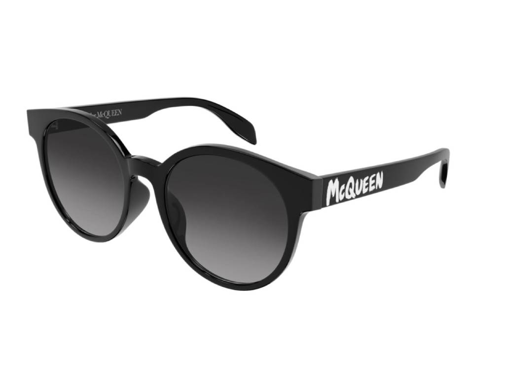 8056376393019 - Alexander McQueen Damen AM0349SA 001 Gläser SONNENBRILLEN Acetat Schwarz Grau Rund  Schattiert