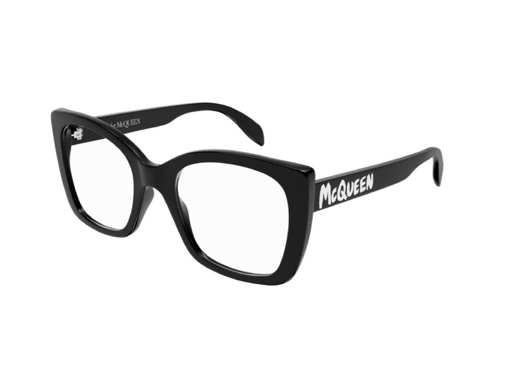 8056376393118 - Alexander McQueen Damen AM0351O 001 Rahmen von BRILLEN Acetat Schwarz  Quadratisch