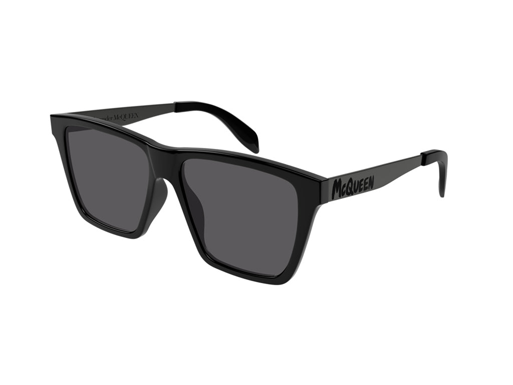 8056376393163 - Alexander McQueen Herren AM0352S 001 Gläser SONNENBRILLEN Acetat Schwarz Grau Quadratisch Normal