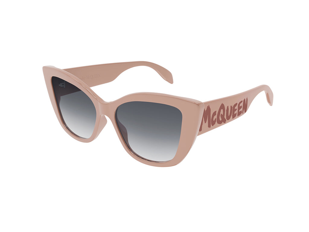 8056376393170 - Alexander McQueen Damen AM0347S 003 Gläser SONNENBRILLEN Acetat Rosa Grau Cat Eye Normal Schattiert