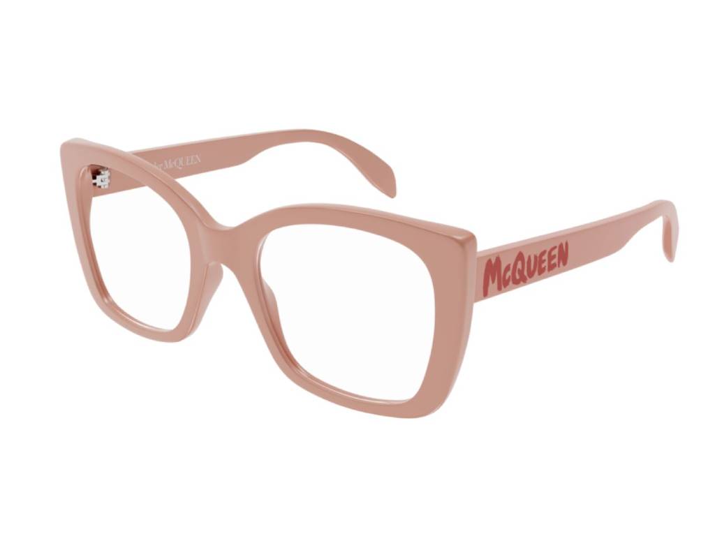 8056376393309 - Alexander McQueen Damen AM0351O 004 Rahmen von BRILLEN Acetat Rosa  Quadratisch