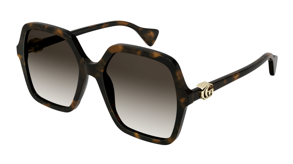 8056376398984 - Damen GG1072S 002 Gläser SONNENBRILLEN Acetat Havanna Braun Quadratisch  Schattiert