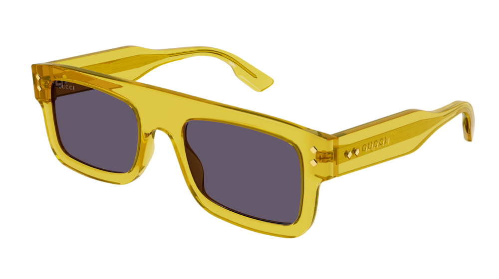 8056376399196 - Herren GG1085S 003 Gläser SONNENBRILLEN Acetat Gelb Grau Quadratisch