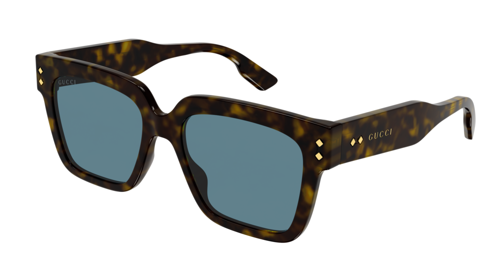 8056376402070 - Herren GG1084S 002 Gläser SONNENBRILLEN Acetat Havanna Hellblau Quadratisch