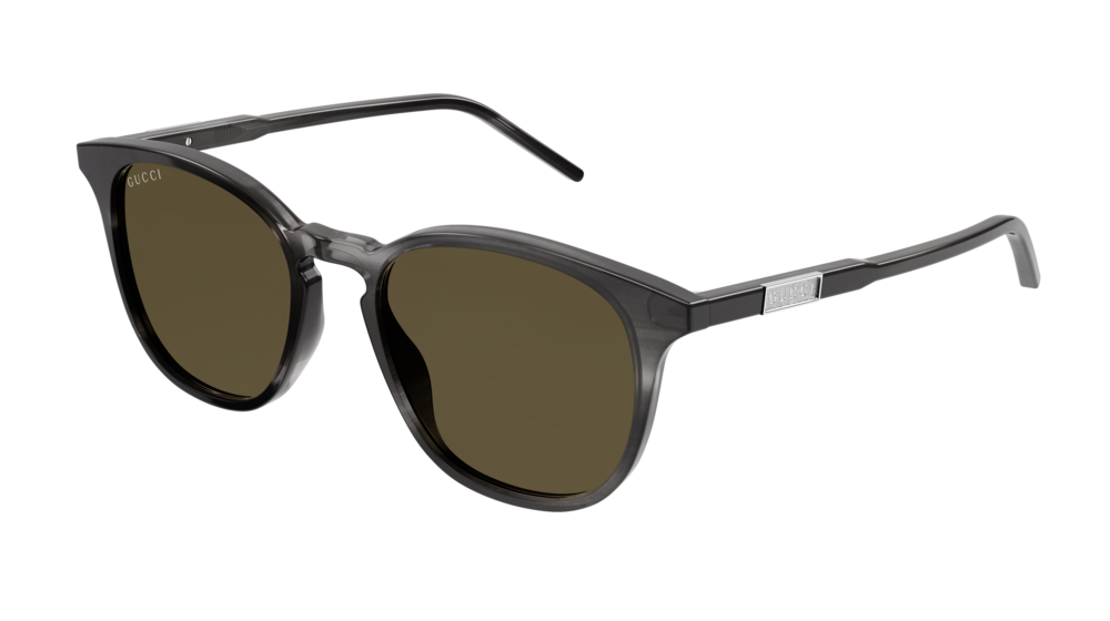 8056376402537 - Herren GG1157S 004 Gläser SONNENBRILLEN Acetat Grau Braun Rund Normal