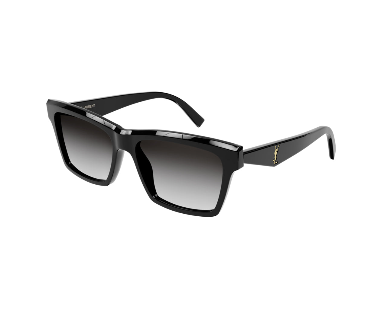 8056376411676 - Unisex SL M104 001 Gläser SONNENBRILLEN Acetat Schwarz Grau Quadratisch Normal Schattiert