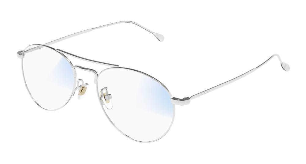 8056376415988 - Herren GG1187S 001 Gläser SONNENBRILLEN Metall Silber Transparent Pilot Blaues Antilicht Photochromatisch