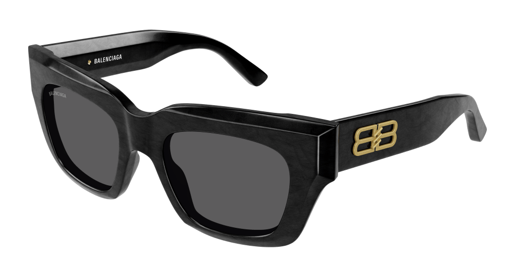 8056376418385 - Damen BB0234S 001 Gläser SONNENBRILLEN Acetat Schwarz Grau Quadratisch Normal