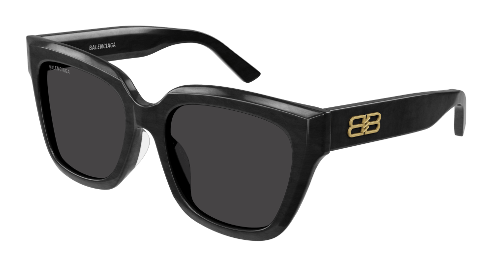 8056376418521 - Damen BB0237SA 001 Gläser SONNENBRILLEN Acetat Schwarz Grau Quadratisch Normal